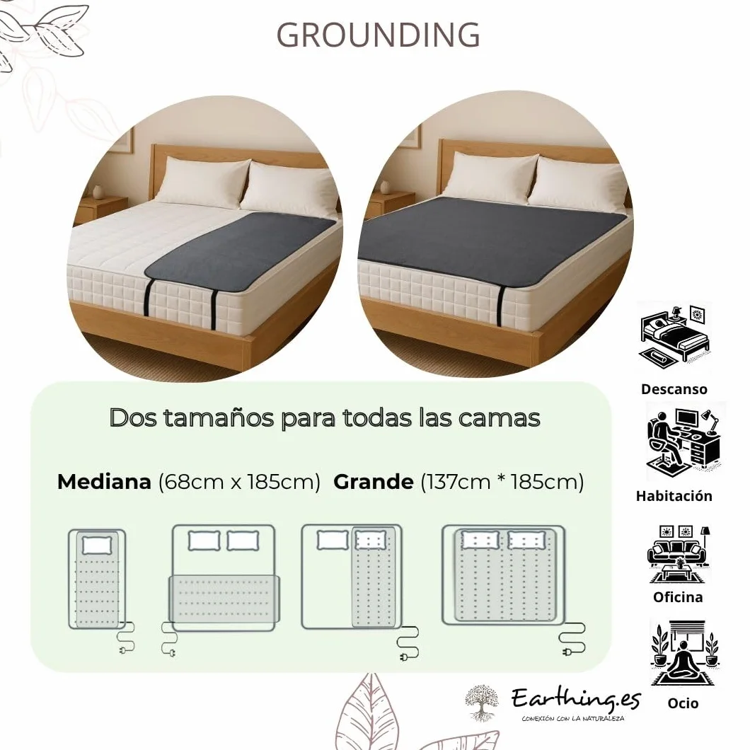 Mata na łóżko przewodząca PU XL 137 x 185 cm z adapterem EU