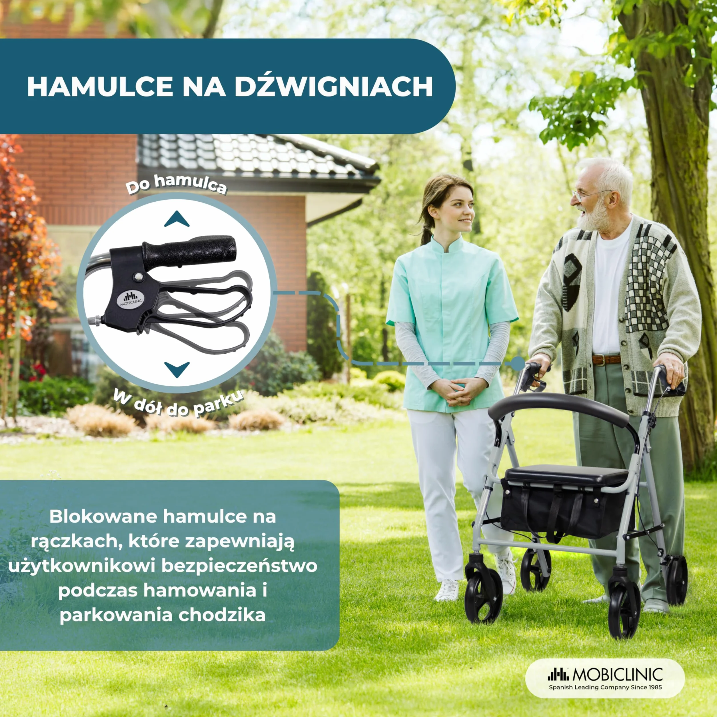 Mobiclinic® Sofia Rollator z 4 kółkami Chodzik Aluminium Składany Siedzisko Szary