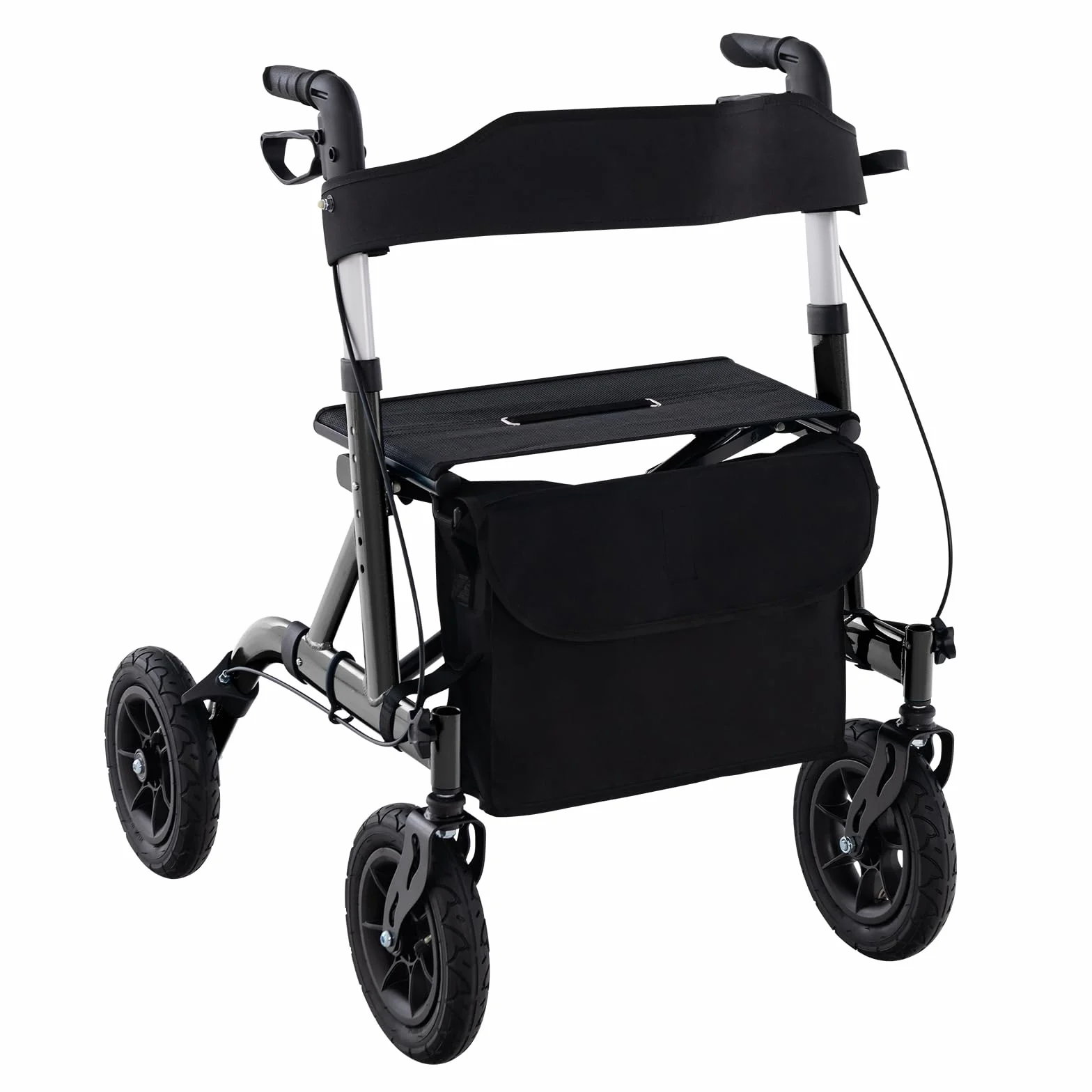 GOPLUS Rollator składany, 6-stopniowa regulacja wysokości, aluminiowy, obciążenie do 160 kg