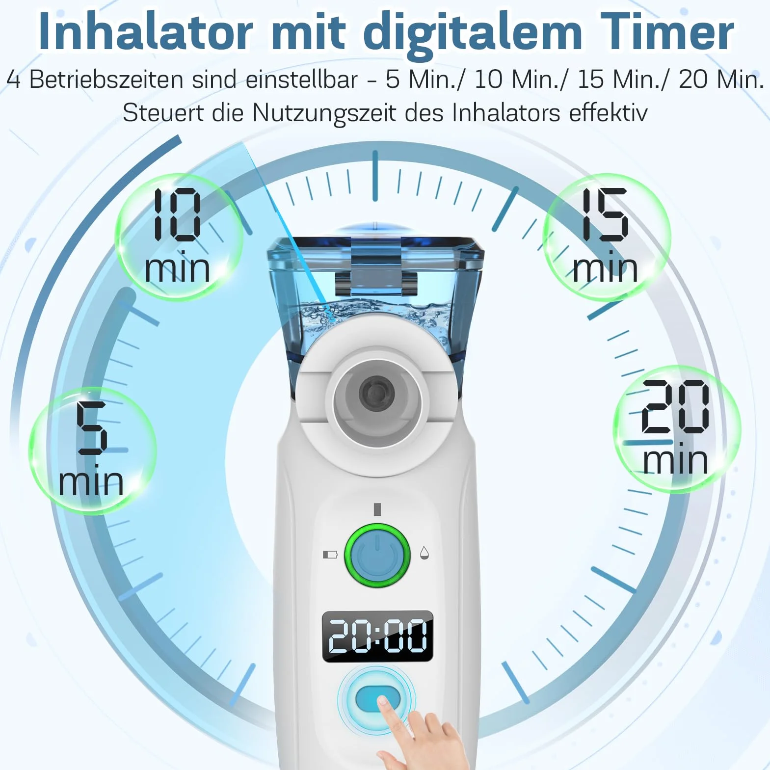 Nigecue Inhalator Przenośny Zestaw Nebulizatora Cichy Nebulizator z Ustnikiem i Maseczką dla Dzieci i Dorosłych, Ładowany przez USB