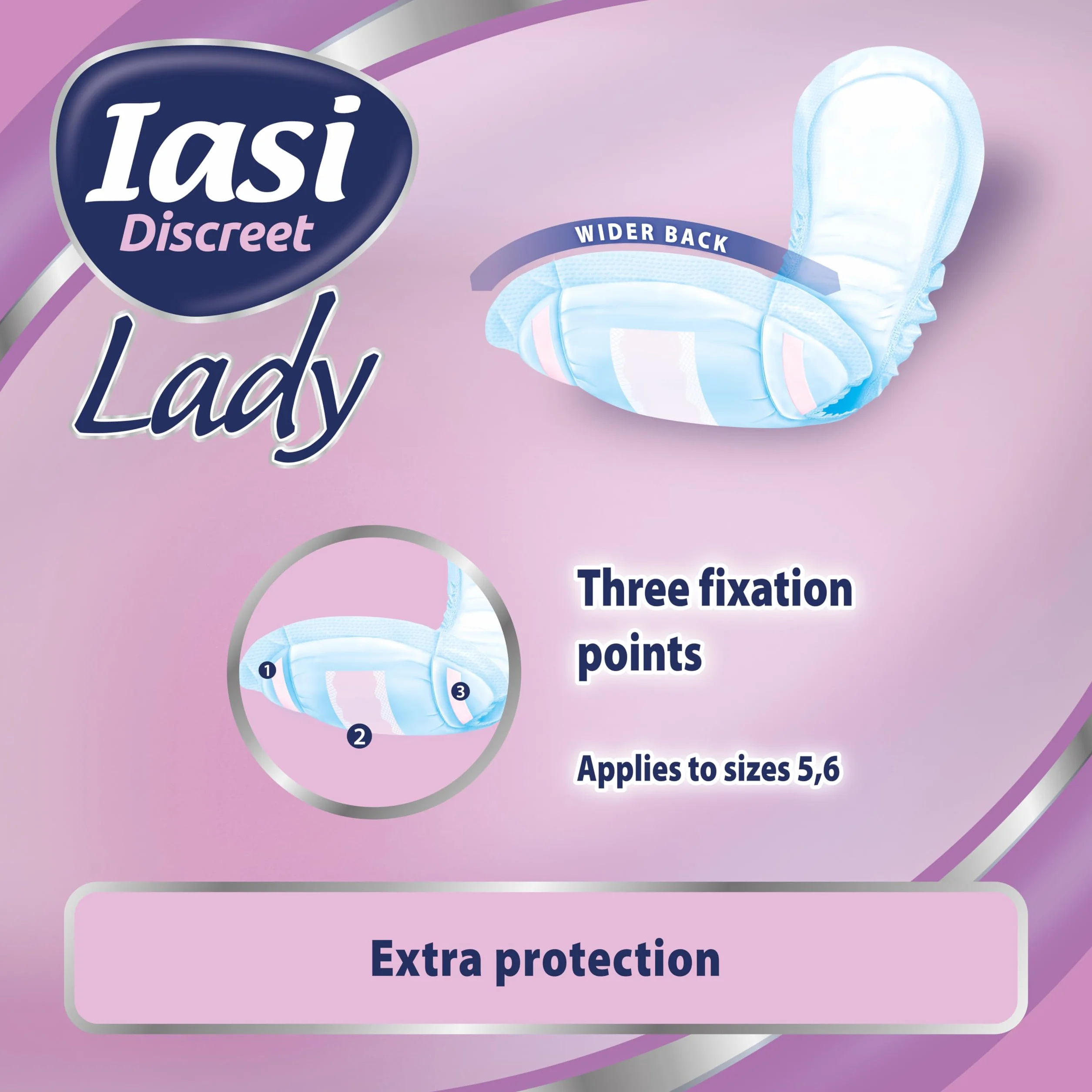 IASI Dyskretny LADY, Sorbenty do wycieku moczu Kobiece lekkie i umiarkowane, Super rozmiar, 10 jednostek