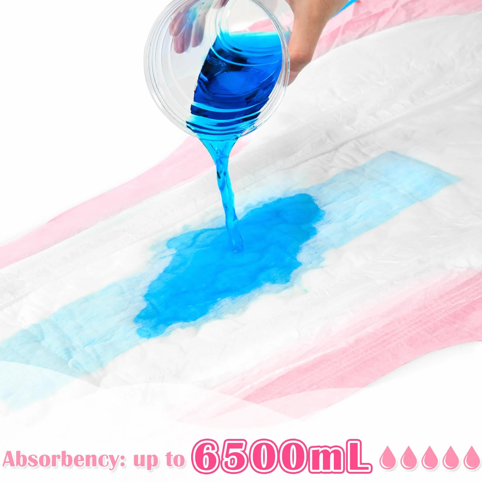 LittleForBig 6500 ml regulowane taśmy pieluchy dla dorosłych 2 sztuki - ABDry Ultra chłonne pieluchy białe (M)