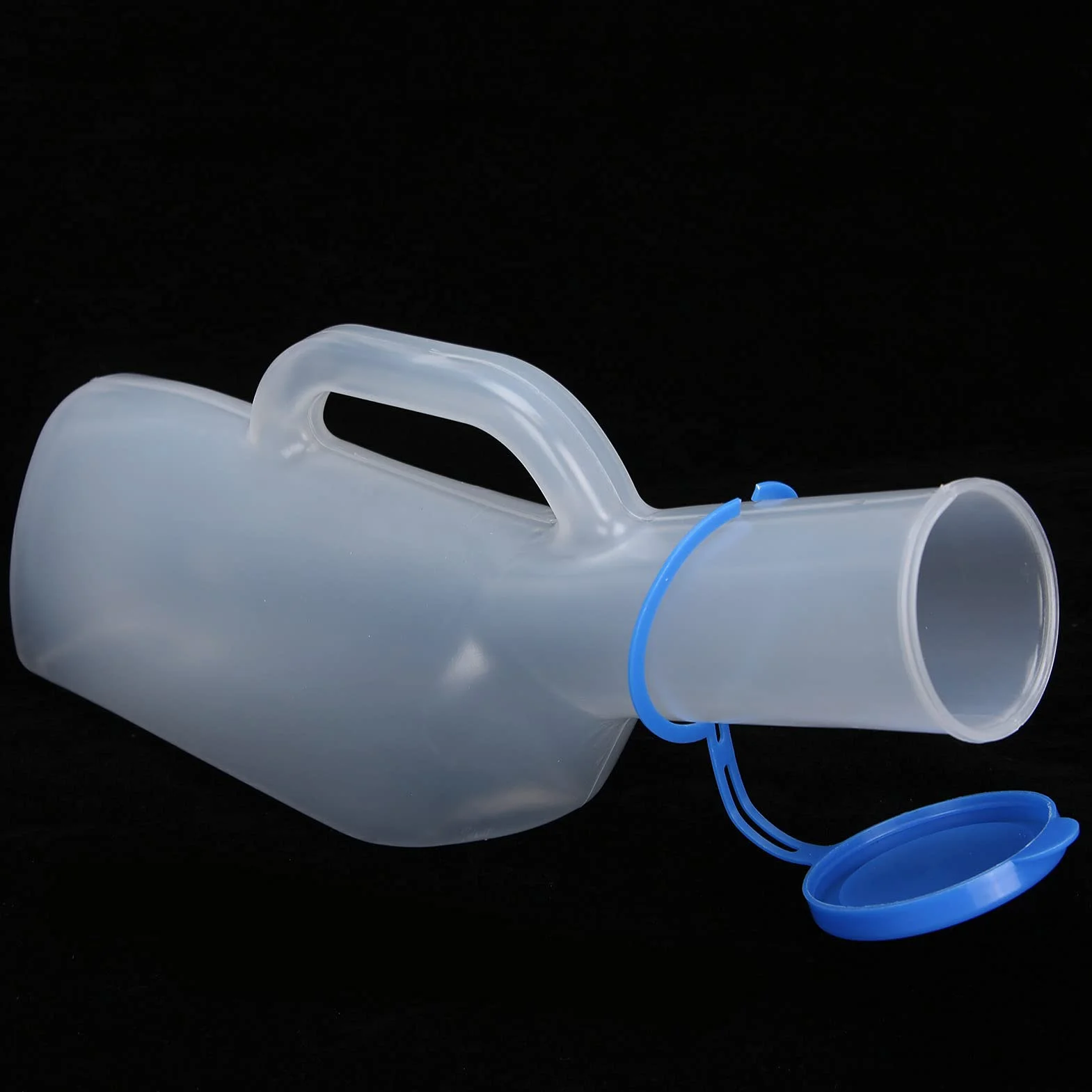 Butelka na Mocz, 1000 Ml Mężczyźni Plastikowy Pisuar Mężczyzna Osoba w Podeszłym Wieku Obłożnie Chory Mocz Butelka na Mocz Toaleta Wielokrotnego Użytku Wiaderko na Mocz Lejek do Zbierania Moczu Worek
