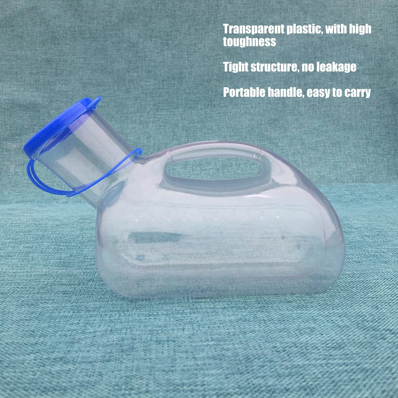 Męska plastikowa butelka na mocz samochód pisuar podróżny, 1000 ml butelka na mocz dla mężczyzn odporna na zalanie z pokrywką przezroczysty plastikowy pojemnik na mocz dla osób starszych, niepełnosprawnych