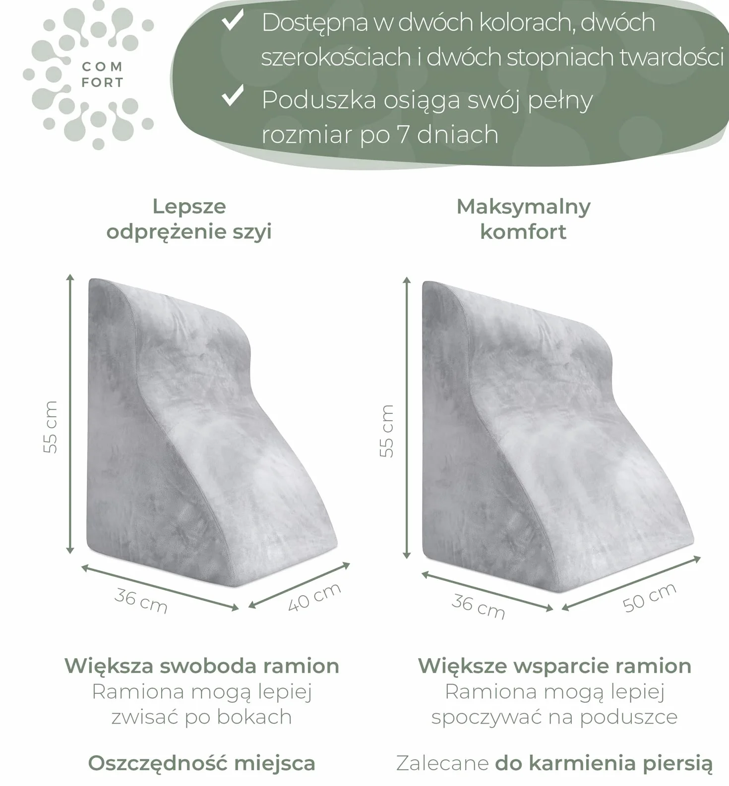 WELL B4 Ergonomiczna poduszka do czytania z pianką z pamięcią kształtu – klinowa poduszka pod plecy na łóżko i sofę