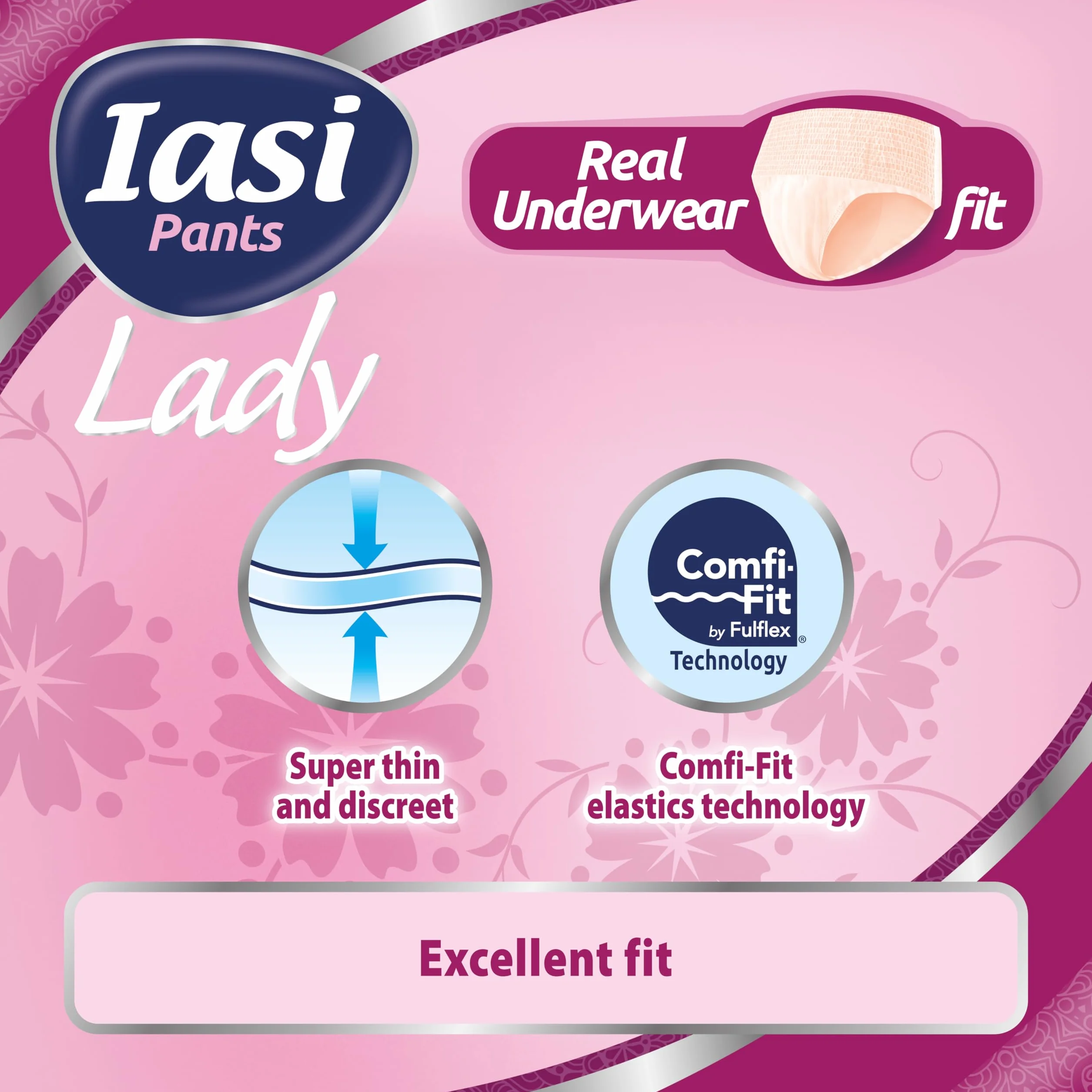 IASI LADY Pants, kompresy dla kobiet z nietrzymaniem moczu, majtki na obfite utrata moczu, wchłanianie plus rozmiar M, 12 sztuk