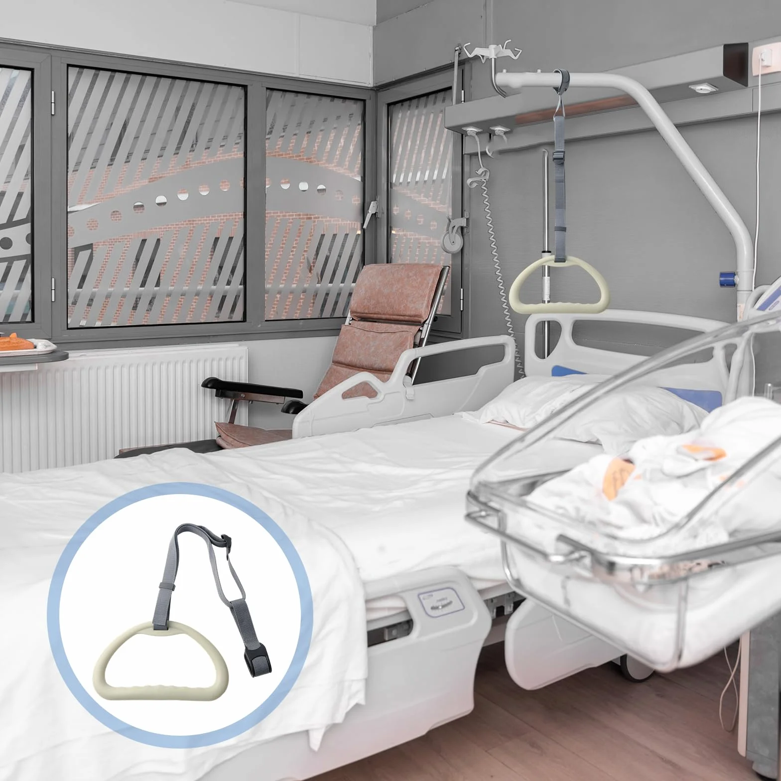 Ergonomiczny uchwyt do łóżka dla seniorów z antypoślizgową powierzchnią, stabilna pomoc przy wstawaniu