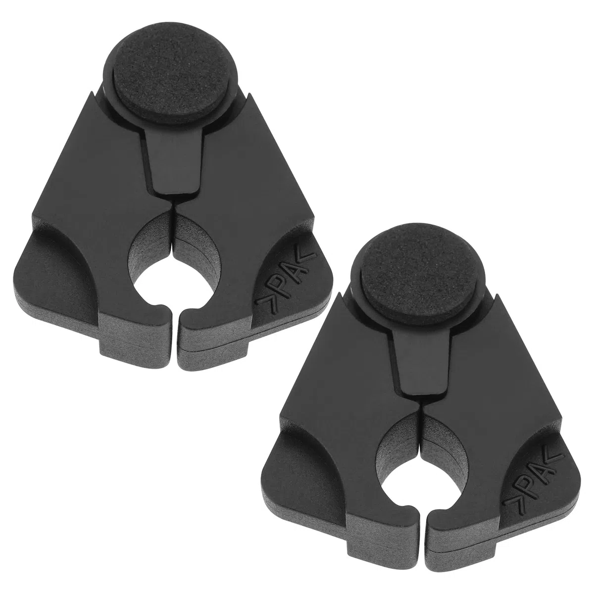 OTOTEC Uchwyt na laskę do chodzenia, czarny, 5,2 x 4,7 cm, wysokość 2,1 cm, idealny do rur o średnicy od 1,6 cm do maks. 2,5 cm, 2 szt
