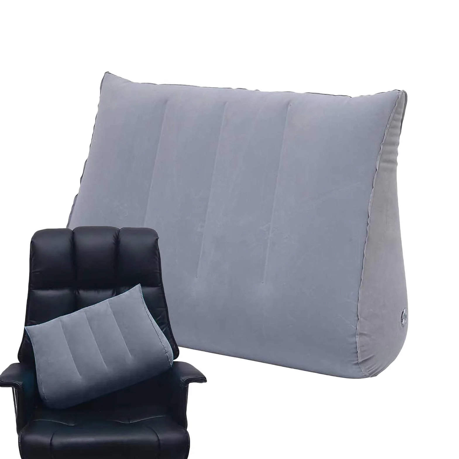 Générique Nadmuchiwany klin do łóżka, poduszka podtrzymująca w podróży, ergonomiczny design, miękki wygodny materiał, zawór szybkiego nadmuchiwania, idealny do czytania i komfortu ciąży