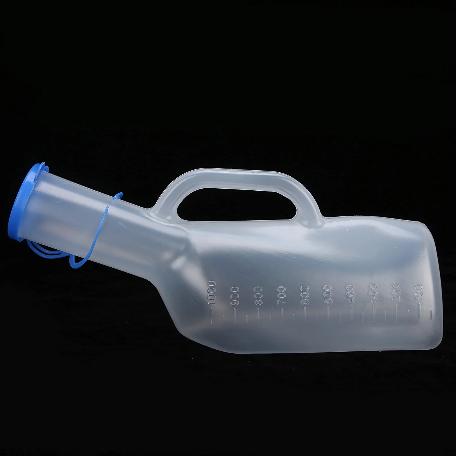 Butelka na Mocz, 1000 Ml Mężczyźni Plastikowy Pisuar Mężczyzna Osoba w Podeszłym Wieku Obłożnie Chory Mocz Butelka na Mocz Toaleta Wielokrotnego Użytku Wiaderko na Mocz Lejek do Zbierania Moczu Worek