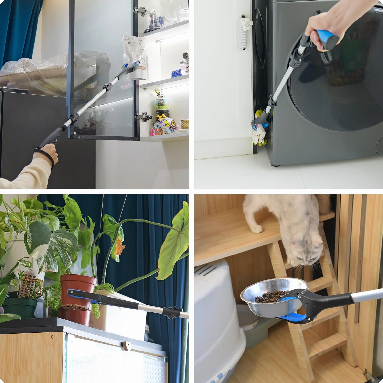 Szczypce chwytakowe 91 cm dla seniorów – składane szczypce chwytające z mocnym uchwytem i głowicą obrotową 360°, ergonomiczny uchwyt dla seniorów, wytrzymałe szczypce do śmieci do codziennych zadań