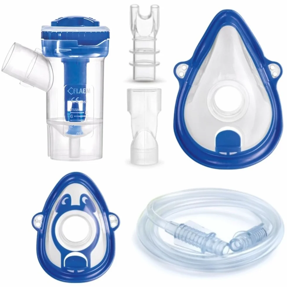 FLAEM Zestaw do nebulizacji RF8 Dual Speed, Nebulizator z maskami Soft Touch, System Dual Speed, Bez bisfenolu i ftalanów
