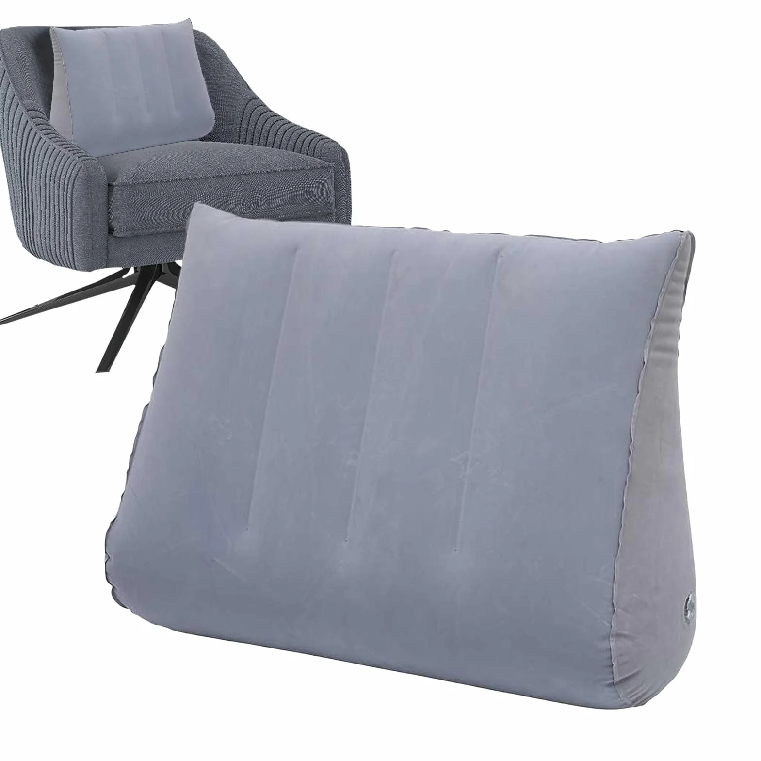 Générique Nadmuchiwany klin do łóżka, poduszka podtrzymująca w podróży, ergonomiczny design, miękki wygodny materiał, zawór szybkiego nadmuchiwania, idealny do czytania i komfortu ciąży
