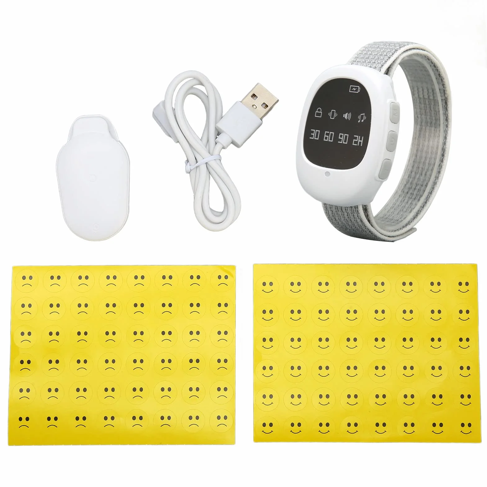 Bezprzewodowy Alarm na Moczenie 2 w 1 z USB, 4 Tryby, Muzyka i Wibracja dla Dzieci i Dorosłych