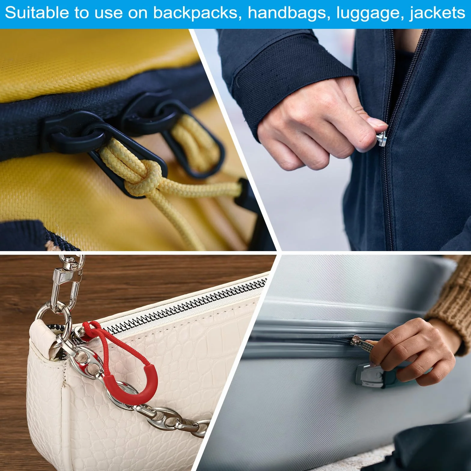 PATIKIL Wymienne uchwyty na zamek błyskawiczny, 15 sztuk, przedłużacz, plastikowy uchwyt w kształcie litery U, przedłużacz do plecaków, kurtek, torebek, pomarańczowych