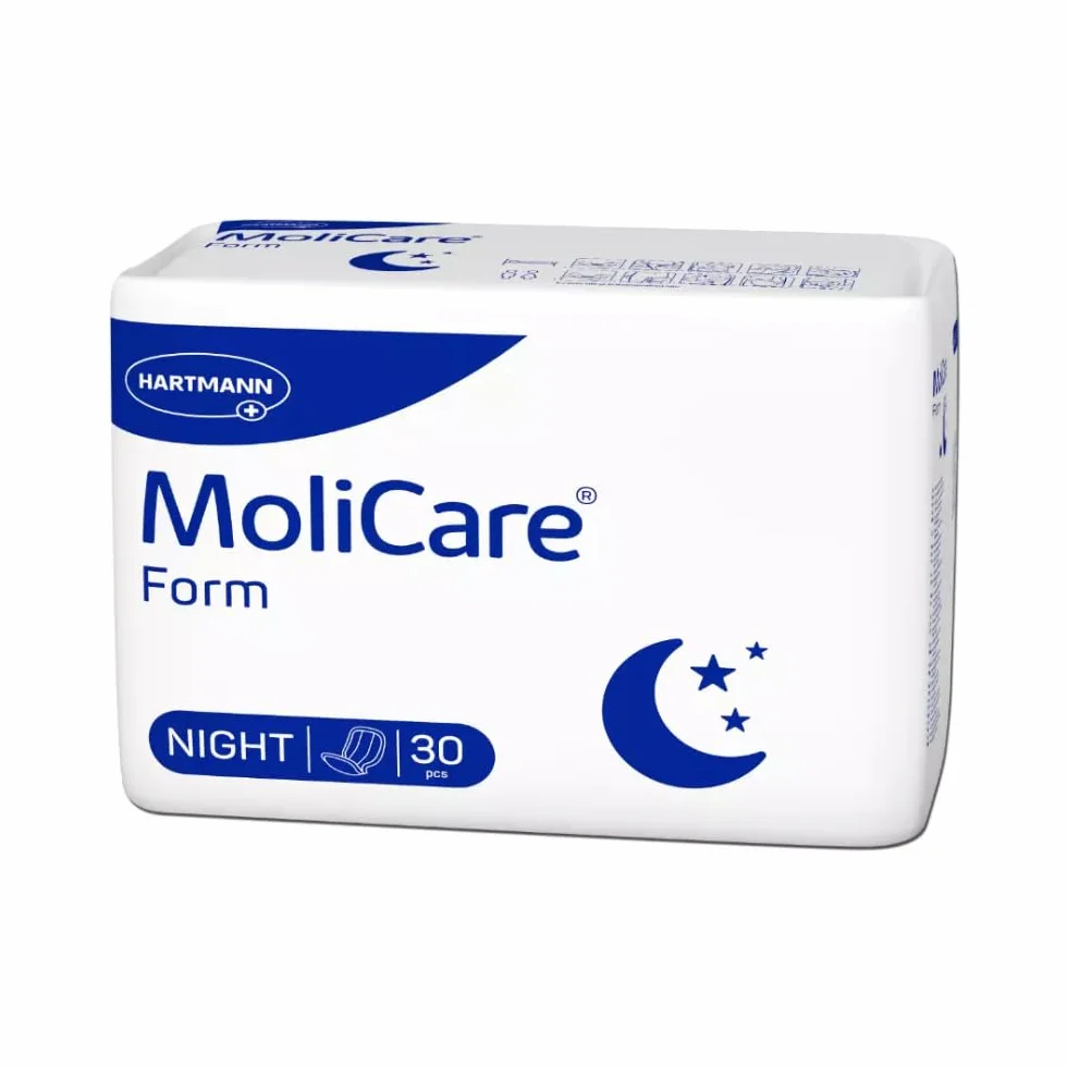 MoliCare Shape Night: anatomicznie ukształtowany szablon dla kobiet i mężczyzn w przypadku umiarkowanego nietrzymania moczu i kału, 30 sztuk