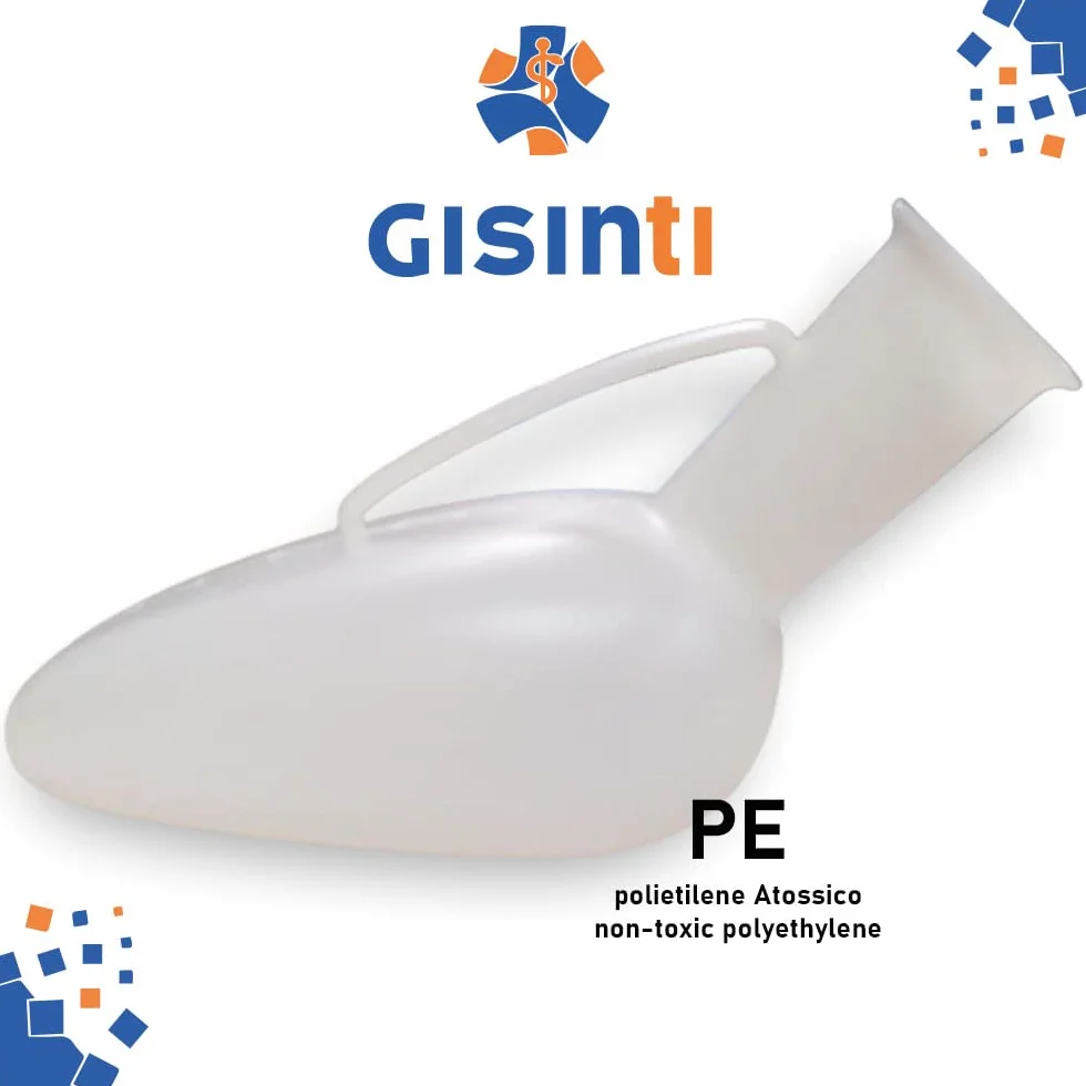 Papuga Mocz Mężczyzna Przenośny Pisuar z Czapką: 1000 ml | Pisuar Papagal dla mężczyzn Męski Pisuar z nietoksycznego polietylenu - Made in Italy - 1 sztuka - kolor biały