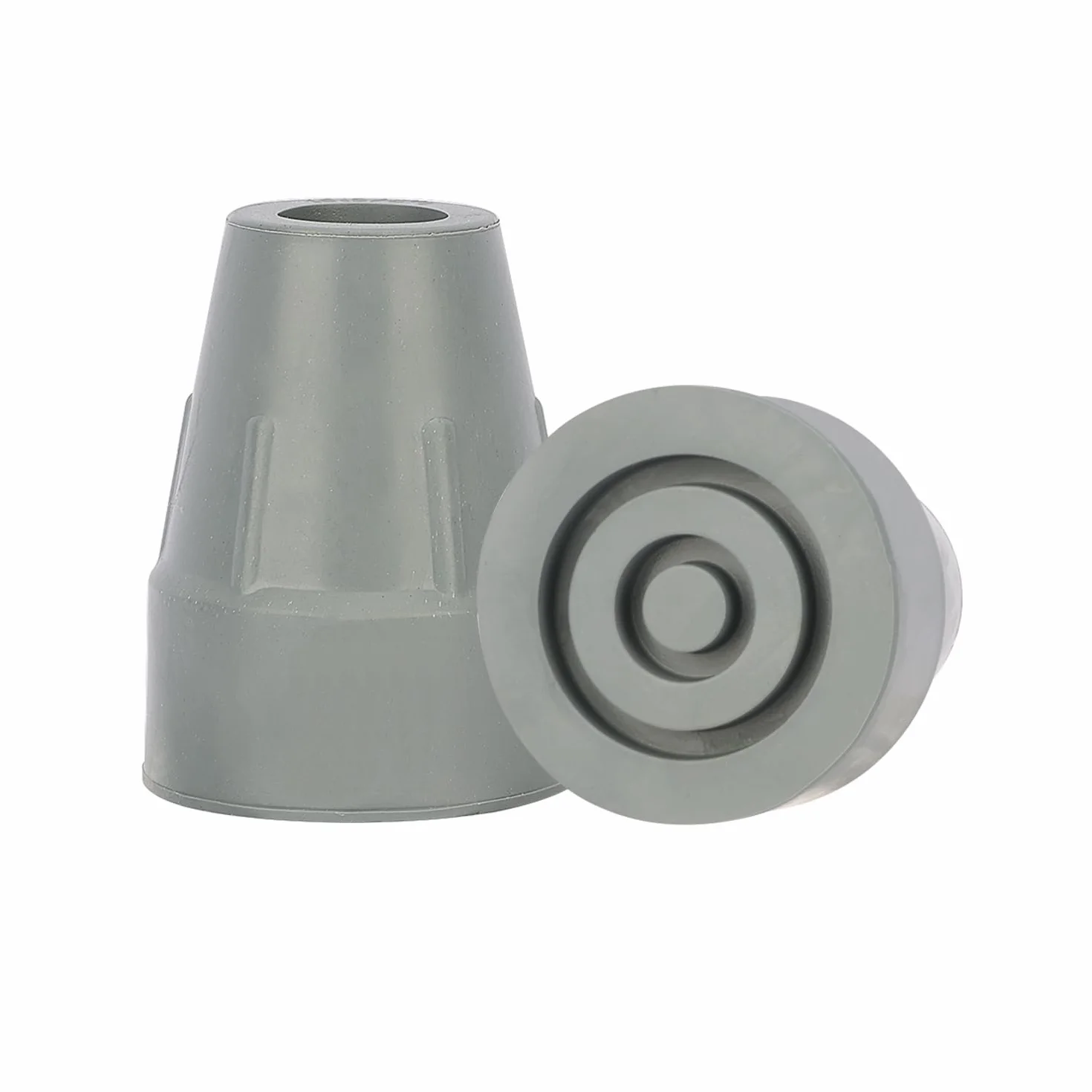 supregear 2-Pack Gumowe Końcówki do Laski, Końcówki do Kuli o Średnicy 19 mm Wytrzymałe z Dodatkowo Szeroką Antypoślizgową Bazą Końcówki Zamienników do Laski Spacerowej Akcesoria do Chodzenia, Szary