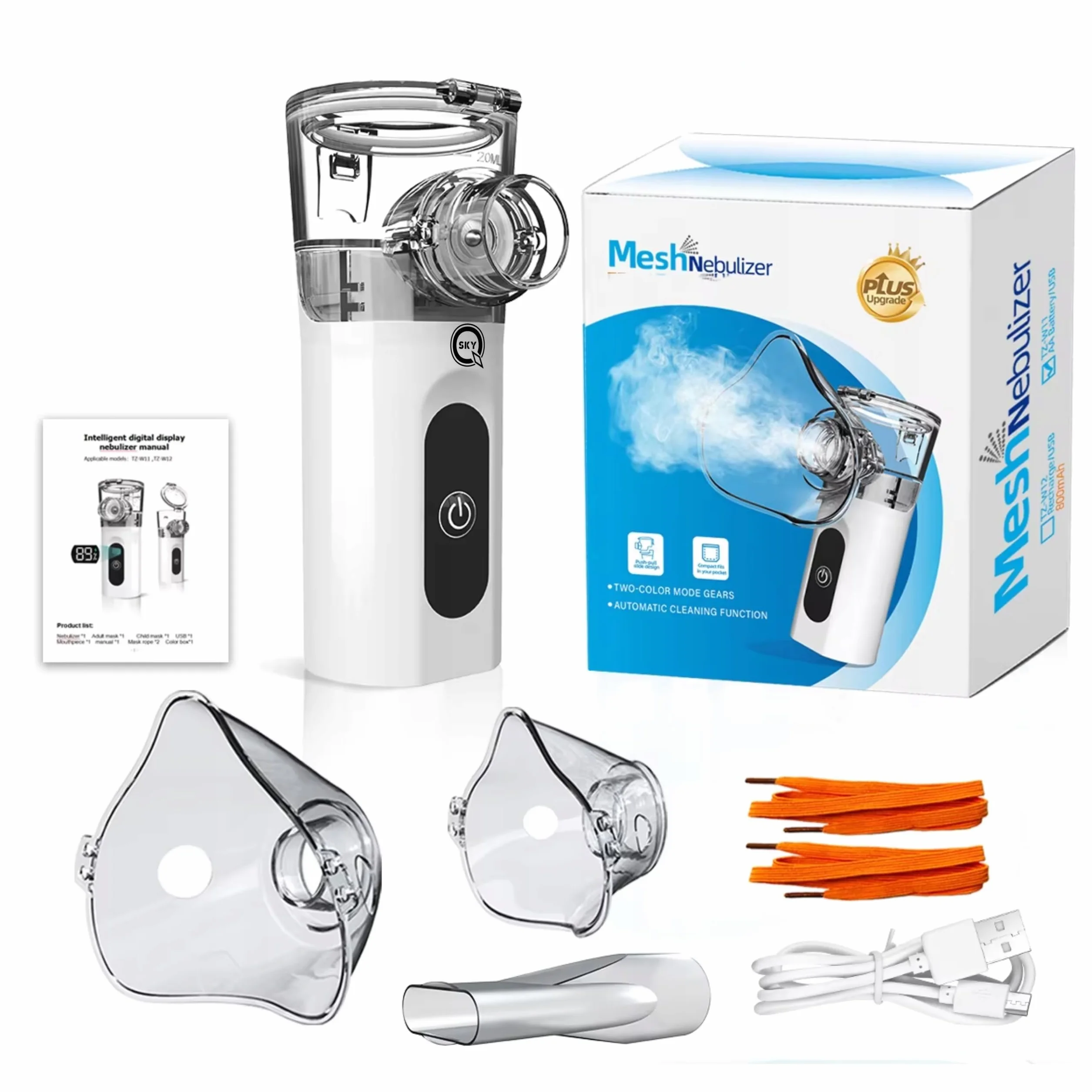 Inhalator Nebulizator Przenośny Cichy Akumulator QSKY dla Dzieci i Dorosłych