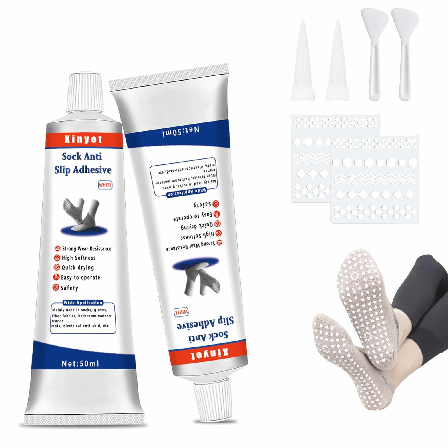 Sock Stop, antypoślizgowy lateks do skarpet, dywaników, mat łazienkowych, wieszaków, tekstyliów przezroczystych, 100 ml