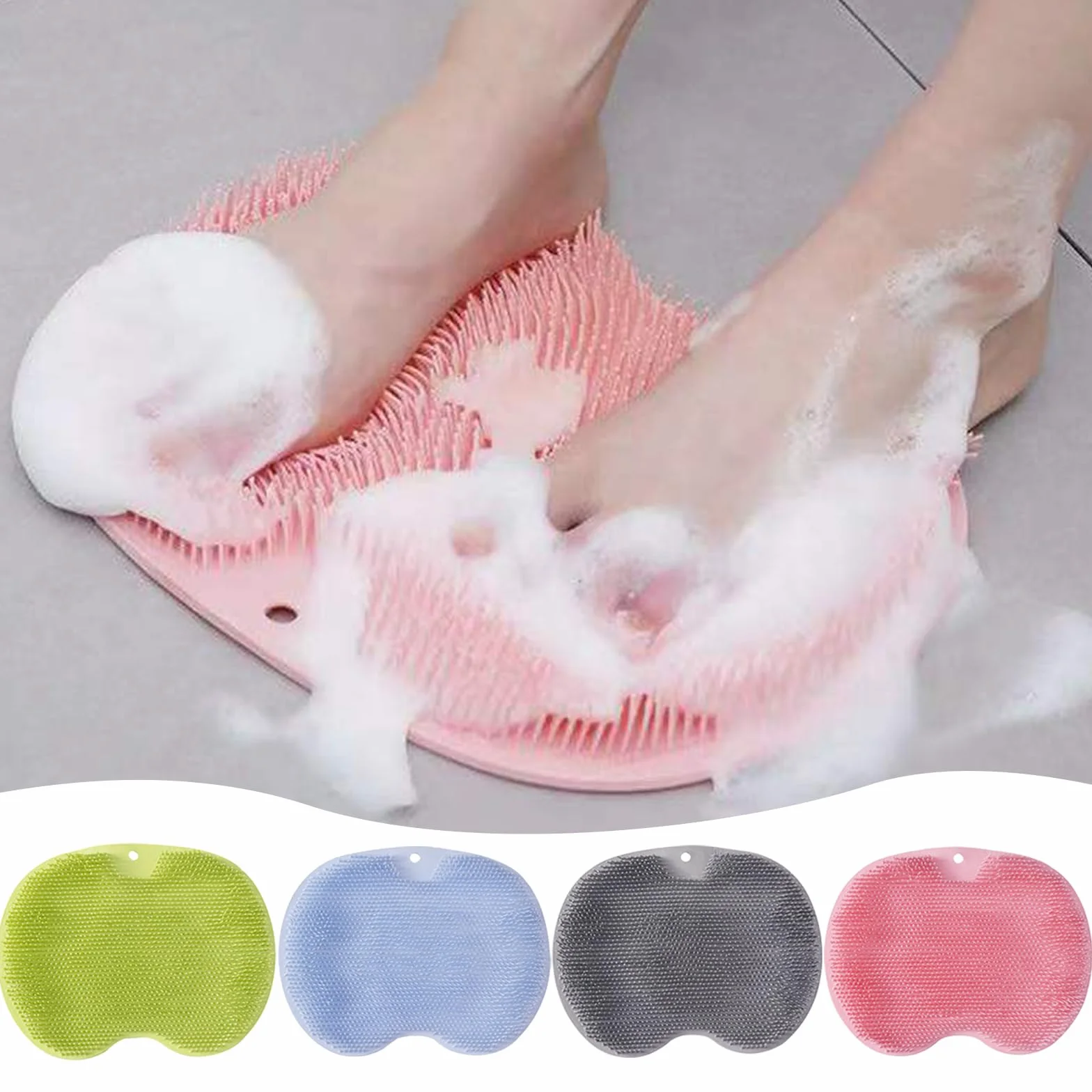 Antypoślizgowa mata do masażu, płuczka do stóp z przyssawkami, antypoślizgowa podkładka do masażu pod prysznic, masażer do stóp Scrubber Cleaner Zmniejsza ból i poprawia krążenie krwi w stopach