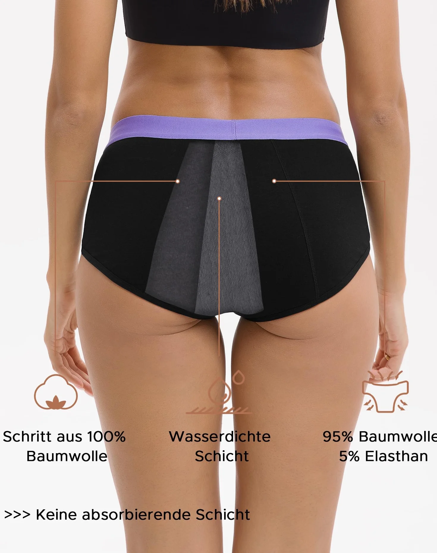 Innersy Majtki menstruacyjne dla kobiet, średniej wielkości, można prać, majtki menstruacyjne, lekki przepływ, zestaw 3 szt