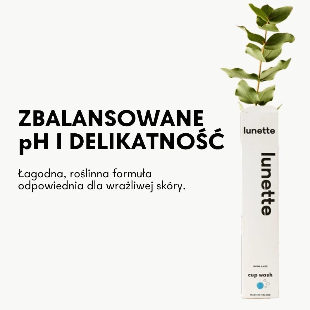 Lunette Żel do Mycia Kubeczka Menstruacyjnego i Dysku – środek Czyszczący o Zbalansowanym pH– Wegański-Bezpieczny dla Silikonu – o Zapachu Cytryny i Eukaliptusa – Wyprodukowany w Finlandii- 100 ml