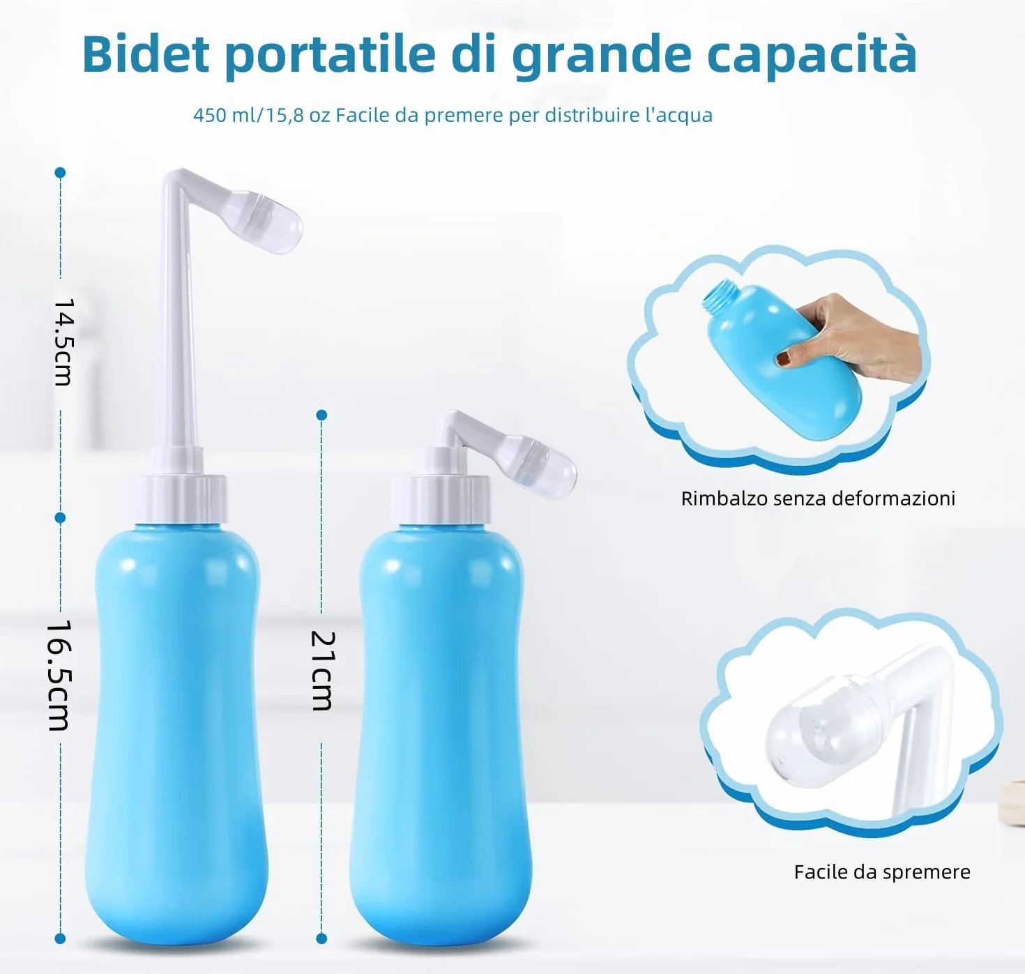 Voarge Portable Purifying Spray Bottle, 450 ml, delikatnie oczyszcza części ciała i poprawia komfort po porodzie, dzięki czemu jest idealnym sprayem oczyszczającym w podróży
