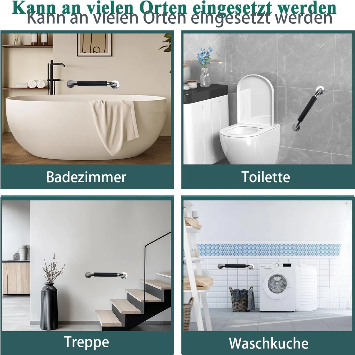 Uchwyty do wanny dla seniorów, 2 sztuki, antypoślizgowe uchwyty, 30 cm, stal nierdzewna, uchwyt do wanny ze śrubą, do WC i łazienki dla osób niepełnosprawnych