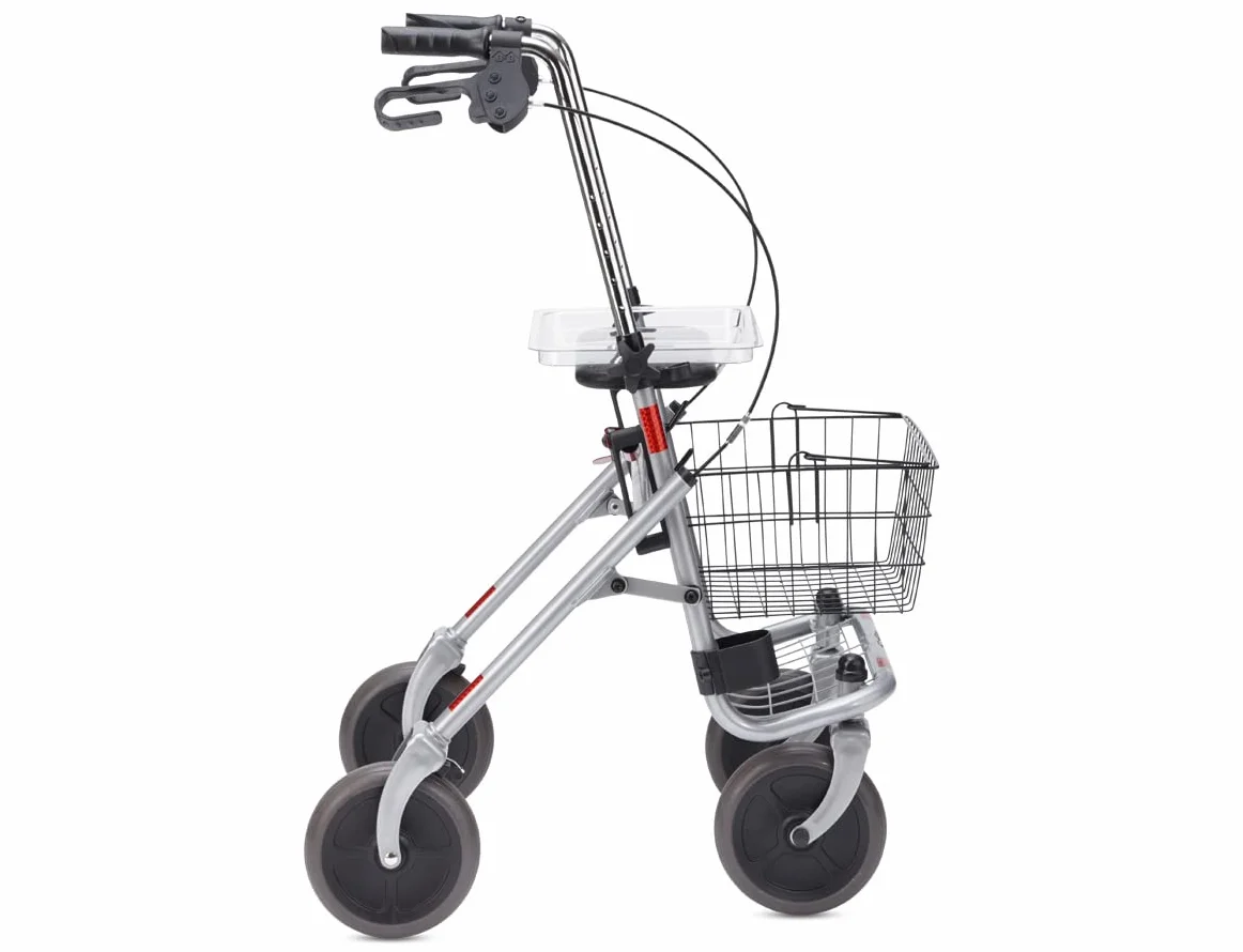 Bischoff & Bischoff Senior Rollator składany z dużymi kółkami, regulacją wysokości, kosz i taca