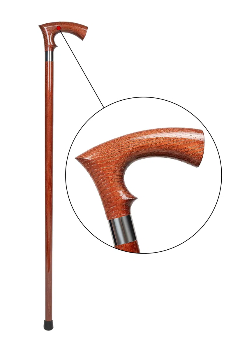 Dr. Watson Classic Duke Walking Stick – Handcrafted Ash Wood Cane with Polished Stainless Steel Collar