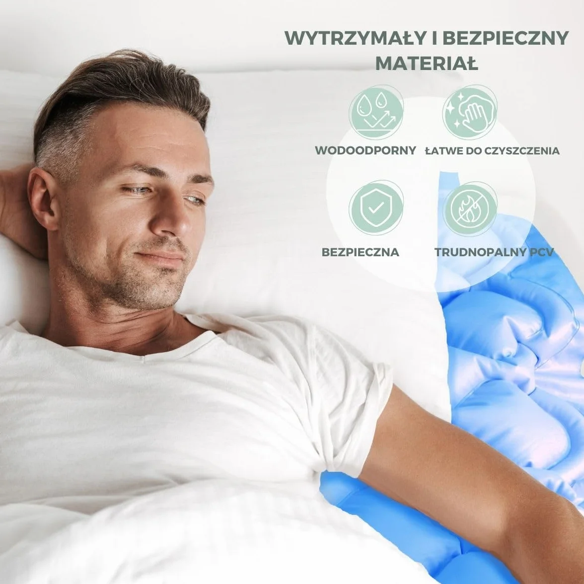 Mobiclinic Materac przeciwodleżynowy bąbelkowy 200x90x7 cm 130 komórek Ognioodporny PVC