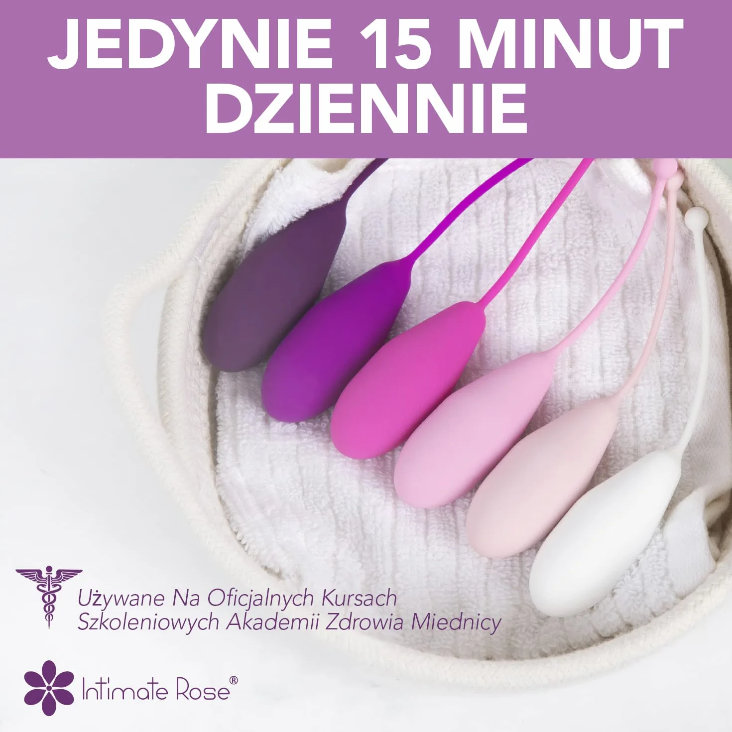 Intimate Rose ciężarki do ćwiczeń Kegla zestaw 6 silikonowych ciężarków do ćwiczeń mięśni dna miednicy