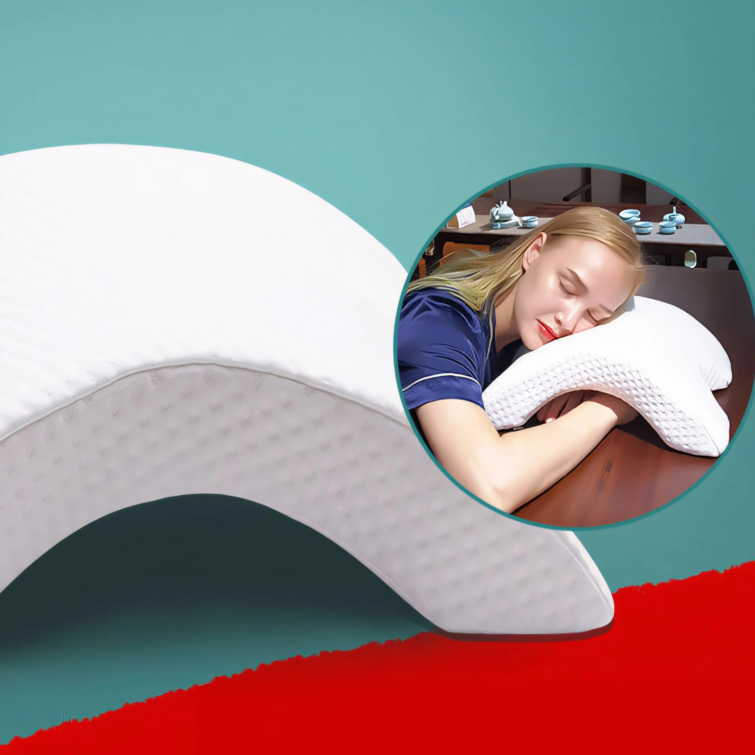 Retoo Poduszka z pianki z pamięcią kształtu, poduszka do spania na boku, pianka, ergonomiczna poduszka pod kark, zdrowa, pielęgnacja, poduszka piankowa, poduszka podróżna, nie odrętwiała