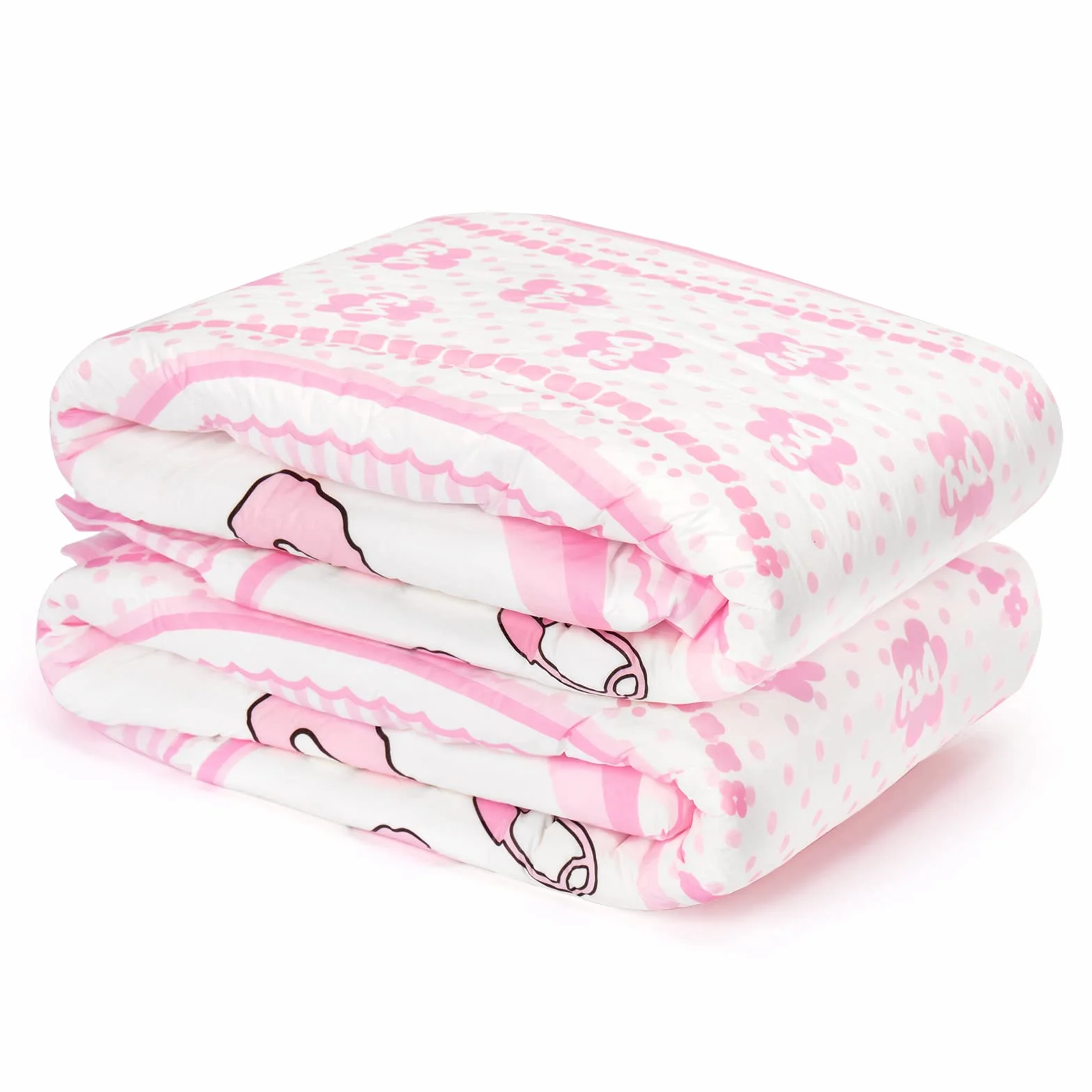 LittleForBig 5500-5800 ml pieluchy z nadrukiem dla dorosłych 2 sztuki - Baby Usagi (M)