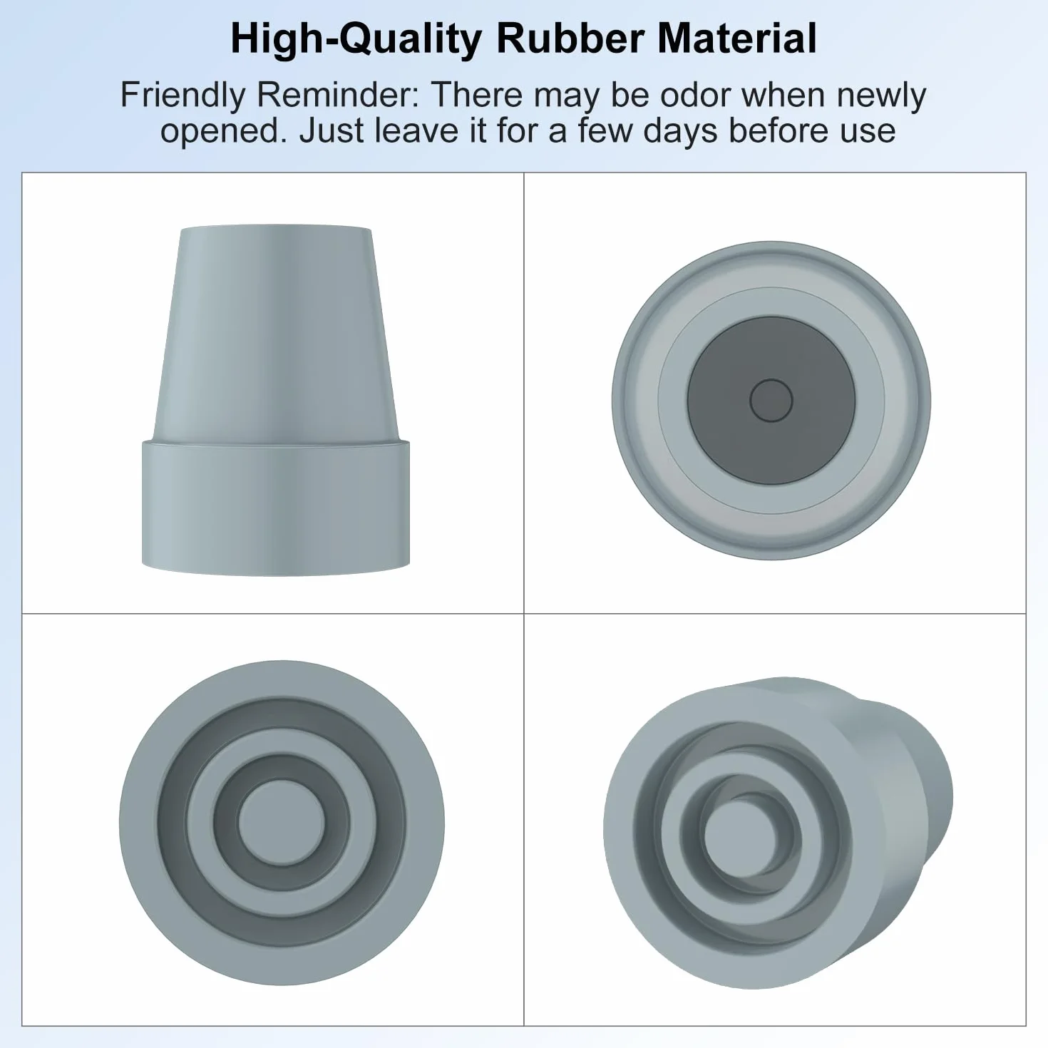 supregear Końcówka rurowa (6 szt.), 19 mm, wymienna końcówka rury, do chodzenia, pałeczki, wysoka wytrzymałość, kauczuk i węgiel czarny, mieszane, antypoślizgowe, stabilne, składane, akcesoria, kolor