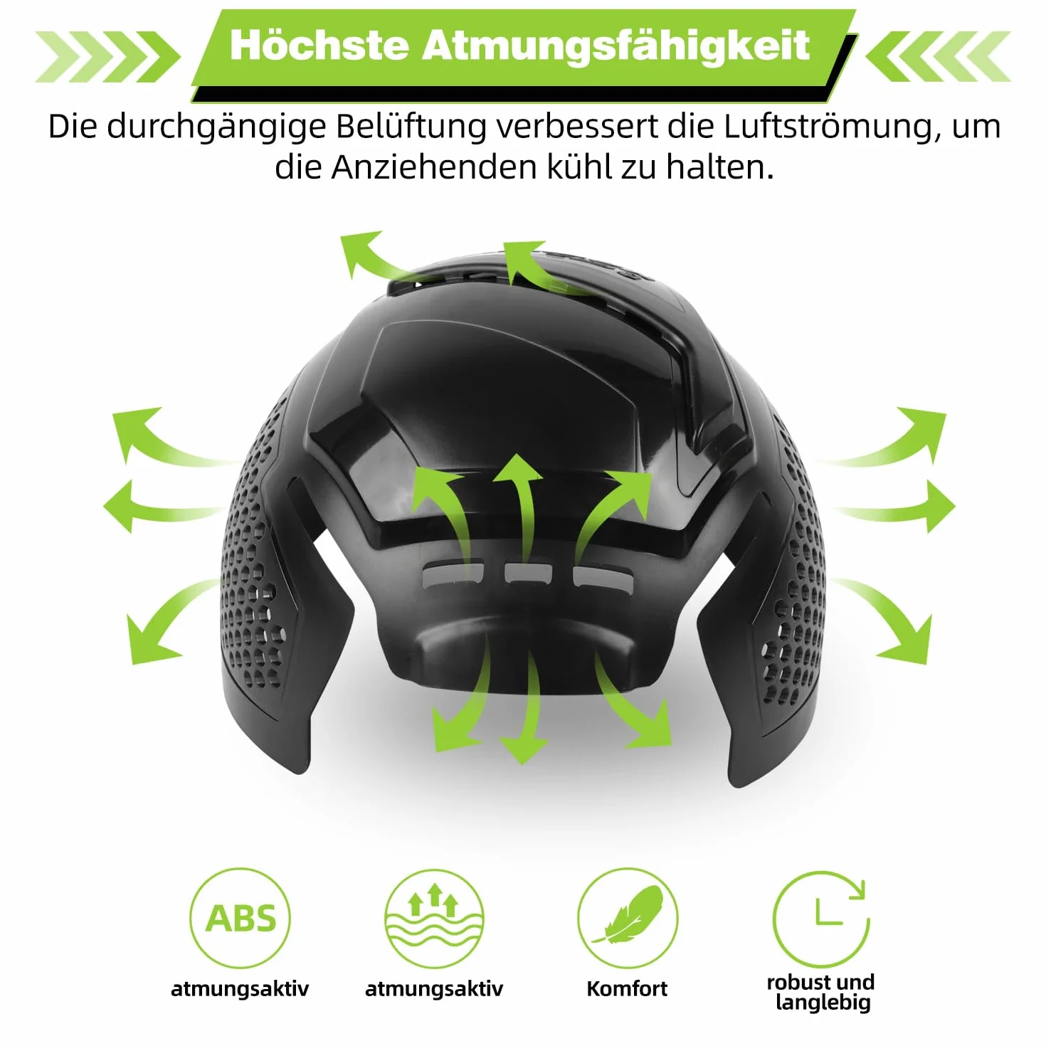 GREEN DEVIL Matrix Lite uniwersalna czapka ochronna na głowę, z twardą powłoką, ABS, oddychająca, lekka, odporna na wstrząsy, pasuje do każdego kapelusza baseballowego lub hardhatów