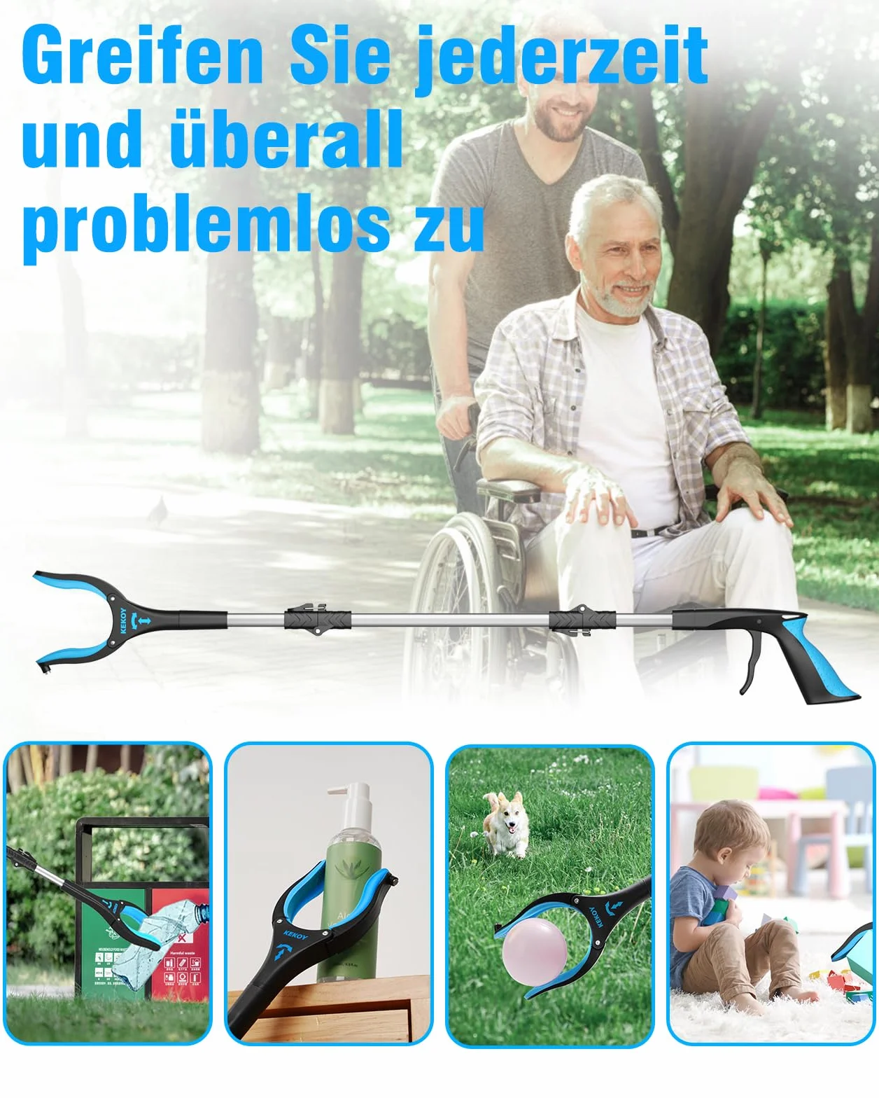 Kekoy Chwytak 91 cm Składany Obrotowa Głowica Magnes dla Seniorów