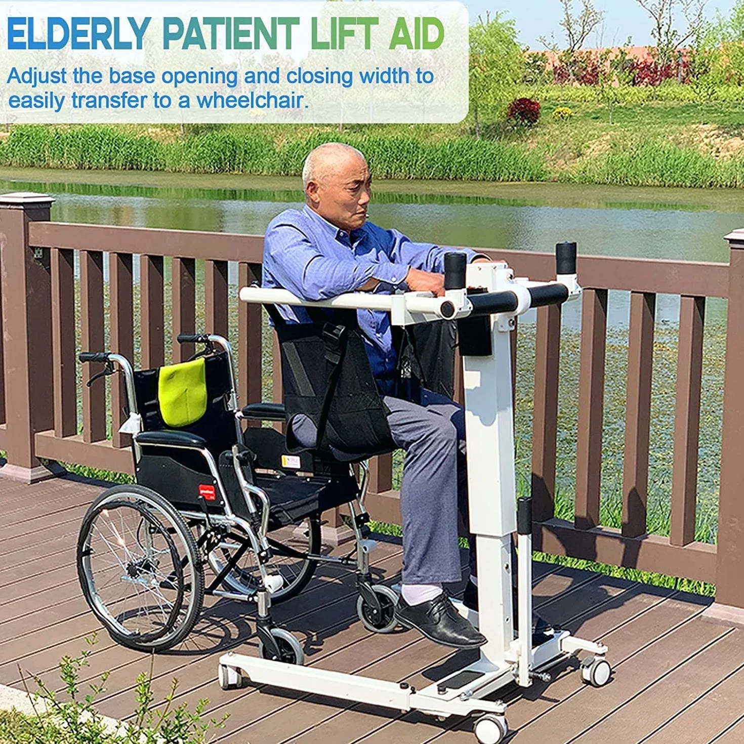 Elektryczny podnośnik dla pacjentów z wózkiem inwalidzkim, maksymalne obciążenie 131,5 kg