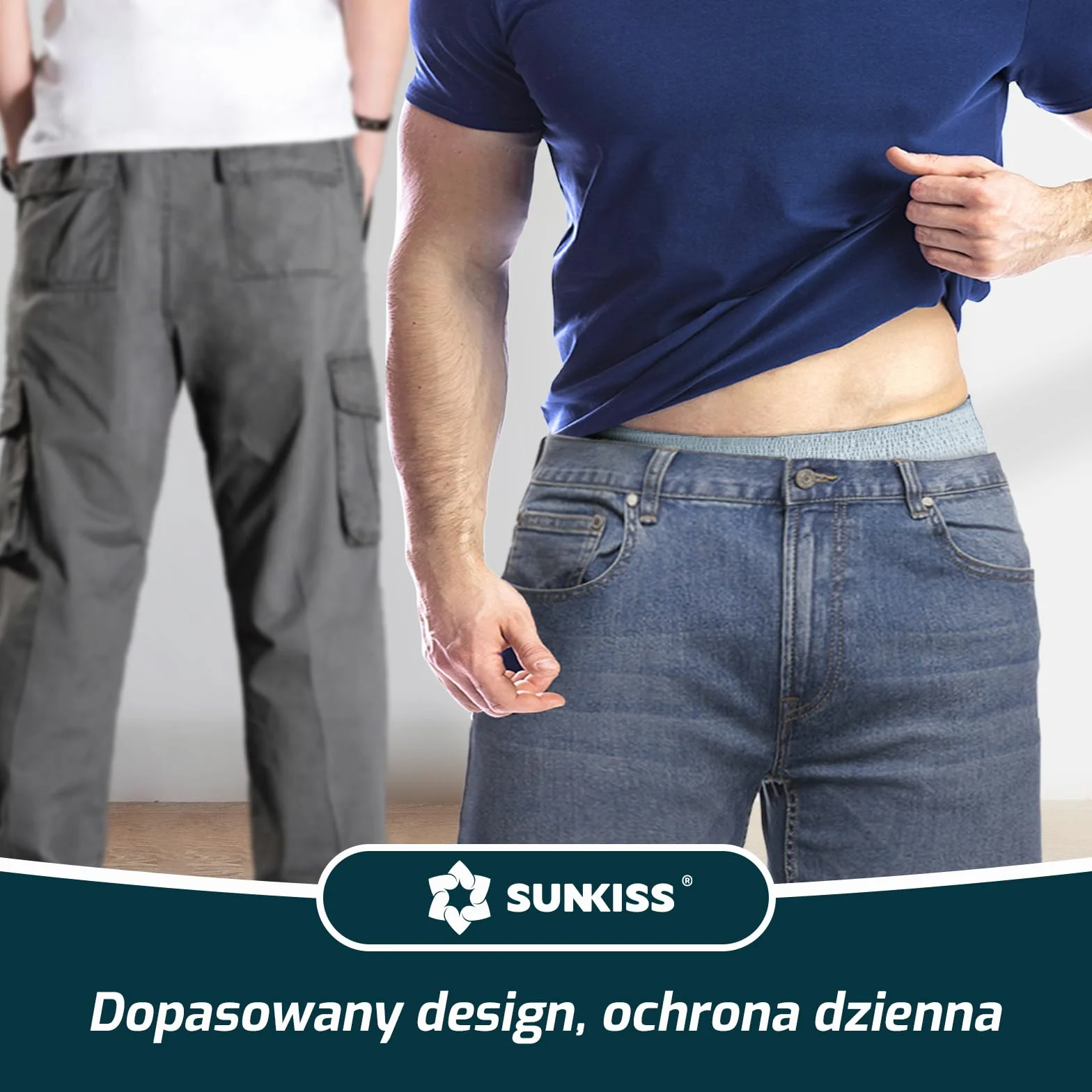 SUNKISS Męskie spodnie z nietrzymaniem moczu, jednorazowe spodnie dla dorosłych, pieluchy męskie o maksymalnej chłonności, szare, rozmiar L, 30 szt.