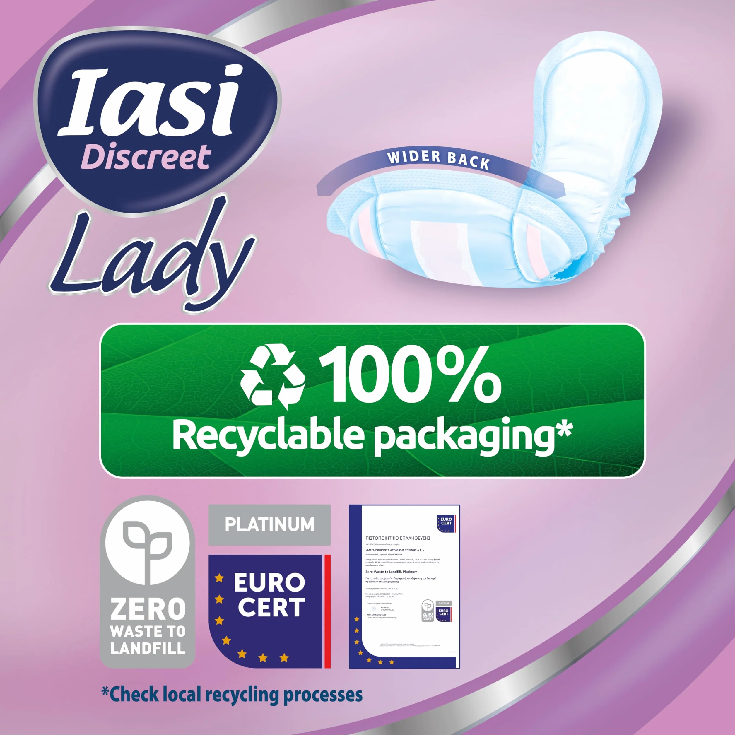 IASI Dyskretny LADY, Sorbenty do wycieku moczu Kobiece lekkie i umiarkowane, Super rozmiar, 10 jednostek