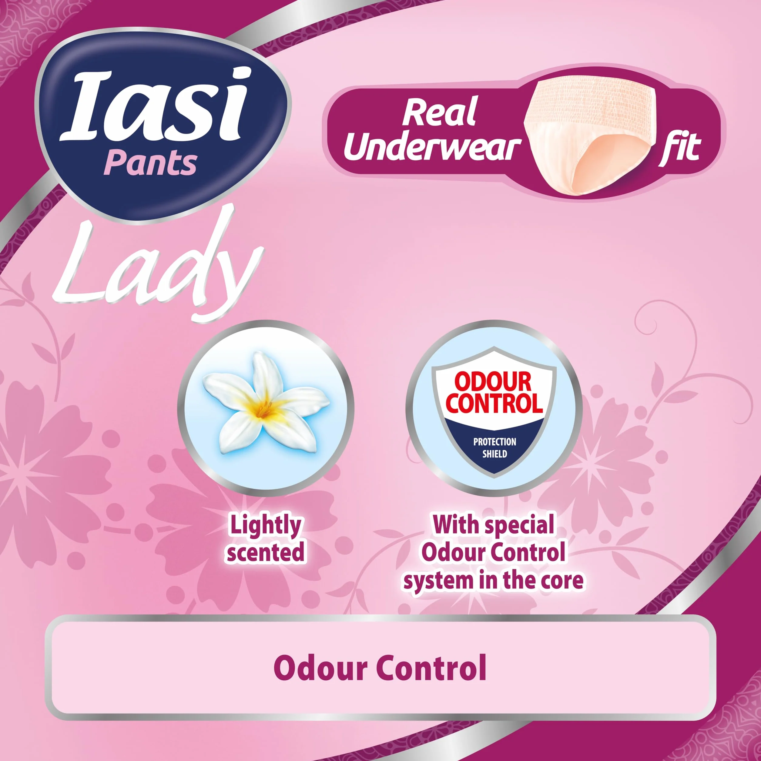IASI LADY Pants, kompresy dla kobiet z nietrzymaniem moczu, majtki na obfite utrata moczu, wchłanianie plus rozmiar M, 12 sztuk