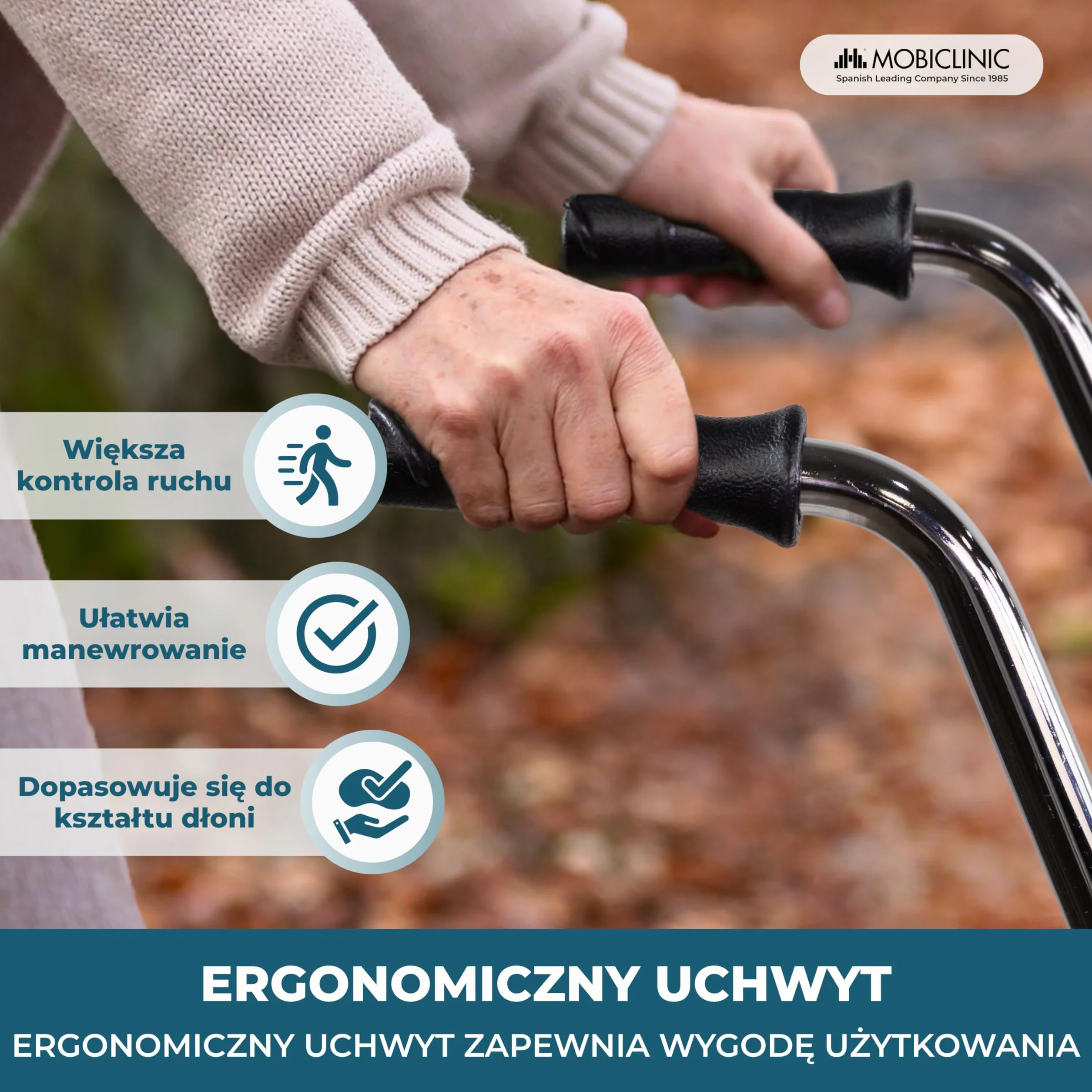 Emérita Mobiclinic Chodzik dla osób starszych Składany Siedzisko 2 koła Niebieski