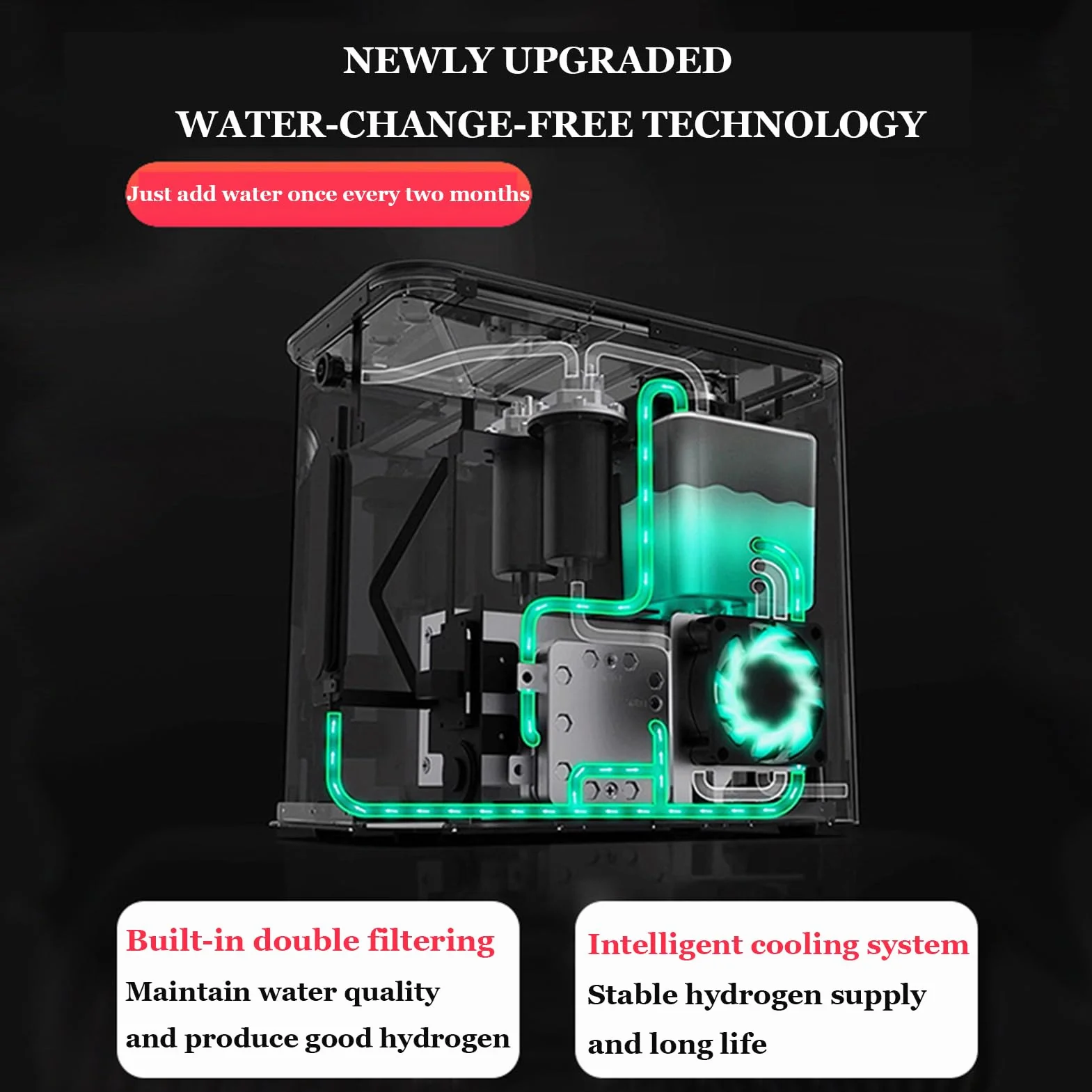 Inhalator wodoru z trzema wyjściami, wysoka czystość 99,99%, generator H2 niski poziom hałasu, wyświetlacz dotykowy LED