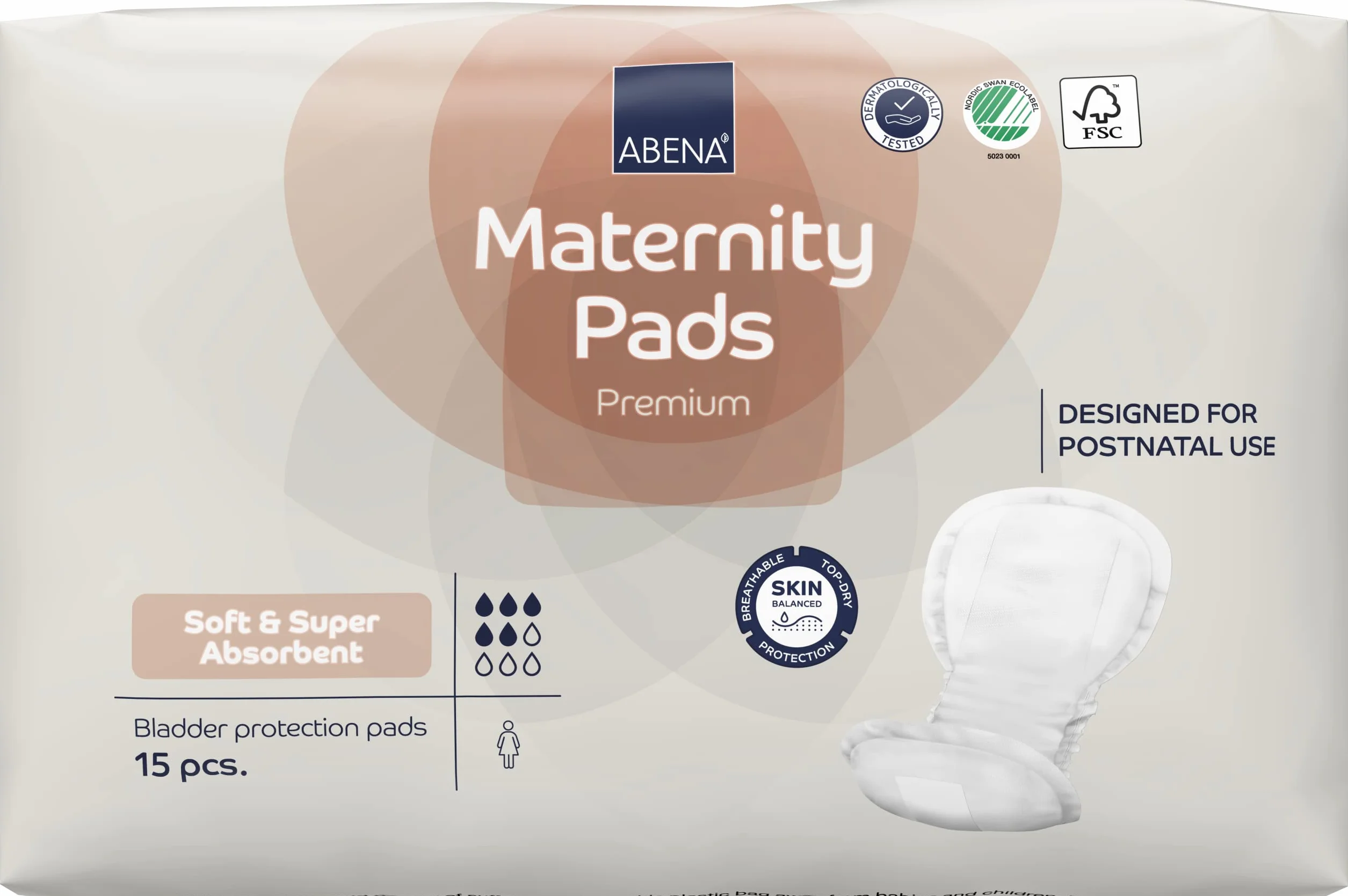 ABENA Poporodowe wkładki anatomiczne Premium, 15szt.