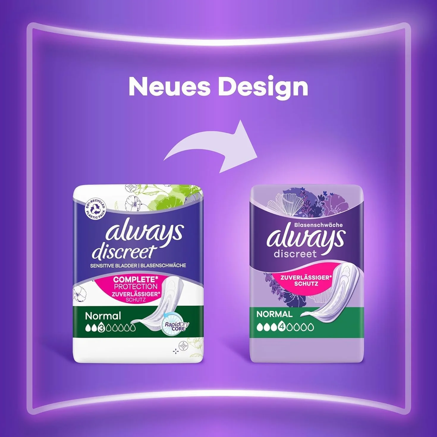 Always Discreet Long Plus wkładki do pończoch na nietrzymanie moczu (24 wiązania) dla kobiet, silna ochrona, której prawie nie czujesz