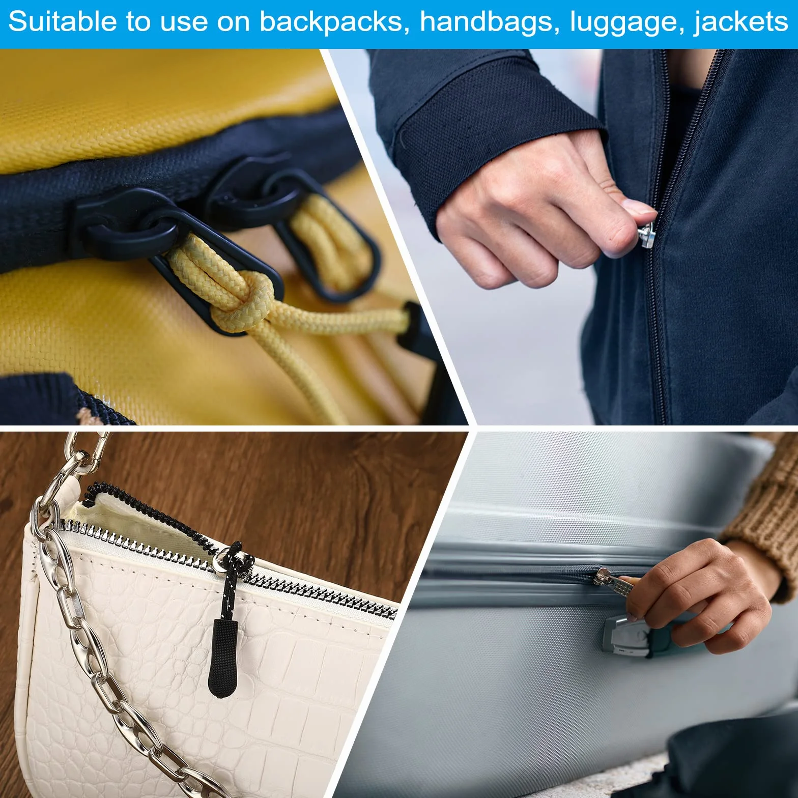 PATIKIL Wymienne suwaki, 30 sztuk, przedłużacz, uchwyt, zakładka, przedłużacz, ściągacz do bagażu, plecaków, kurtek, żółty