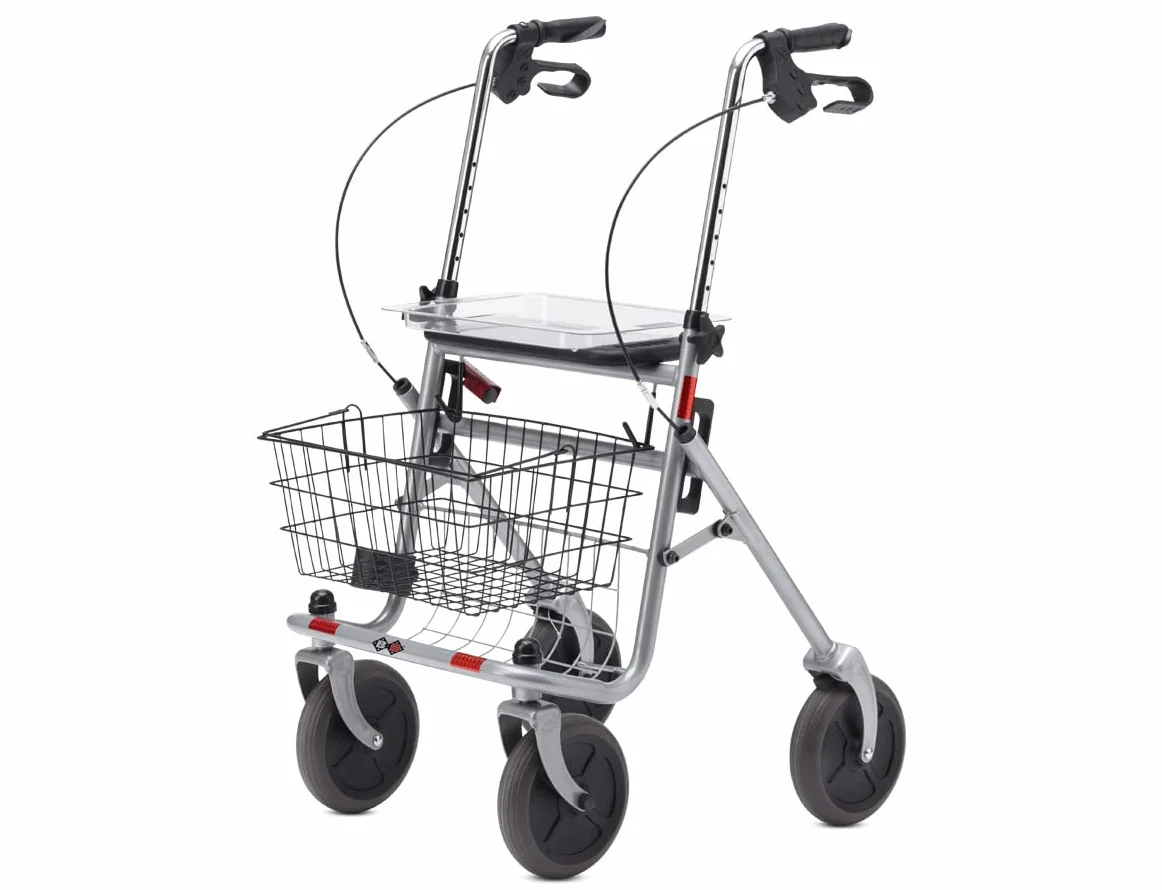 Bischoff & Bischoff Senior Rollator składany z dużymi kółkami, regulacją wysokości, kosz i taca