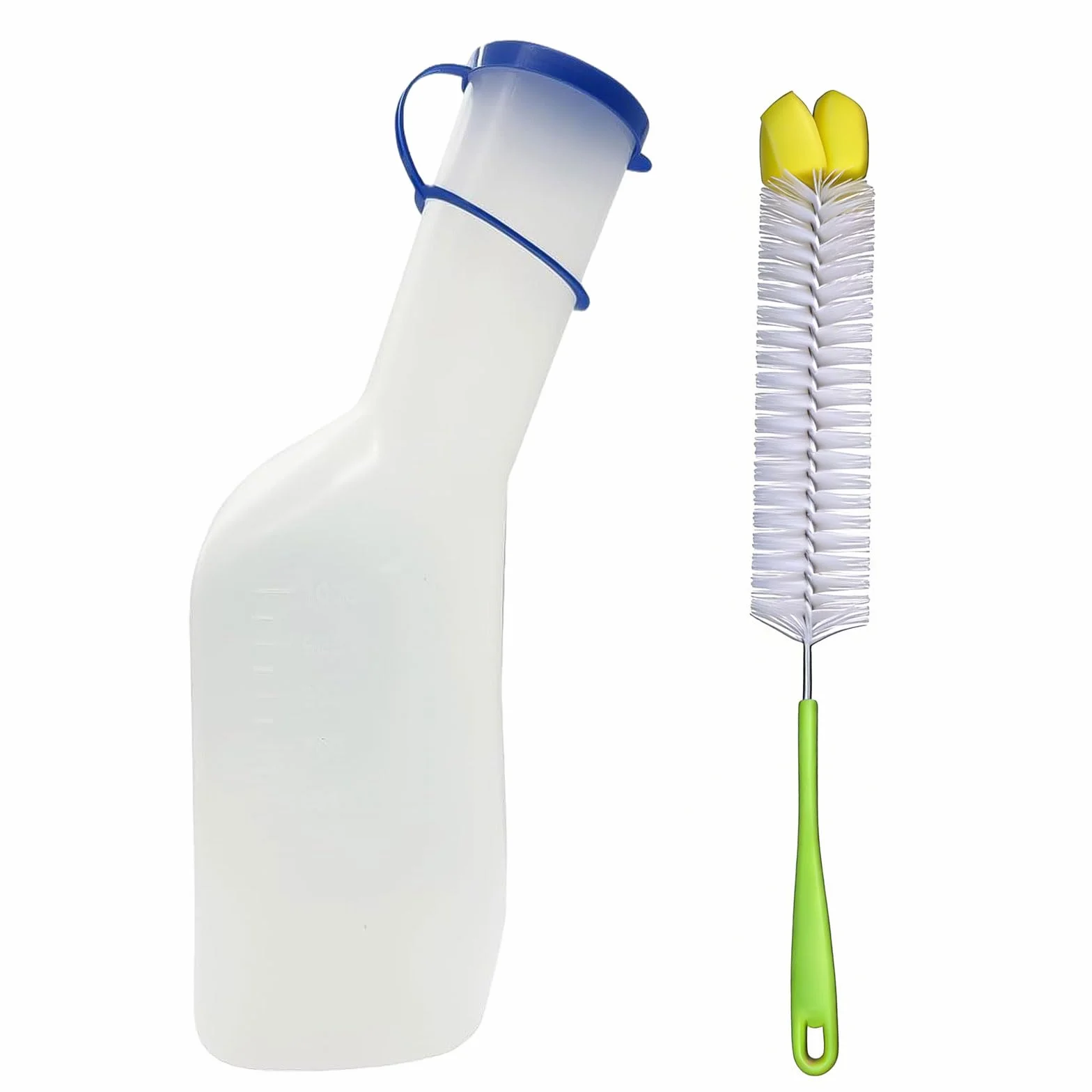 Butelka na mocz dla mężczyzn, 1000 ml, butelka na mocz dla mężczyzn z pokrywką, przenośna butelka na mocz dla mężczyzn, z tworzywa sztucznego, na mocz, do szpitala, na zewnątrz, do samochodu, na