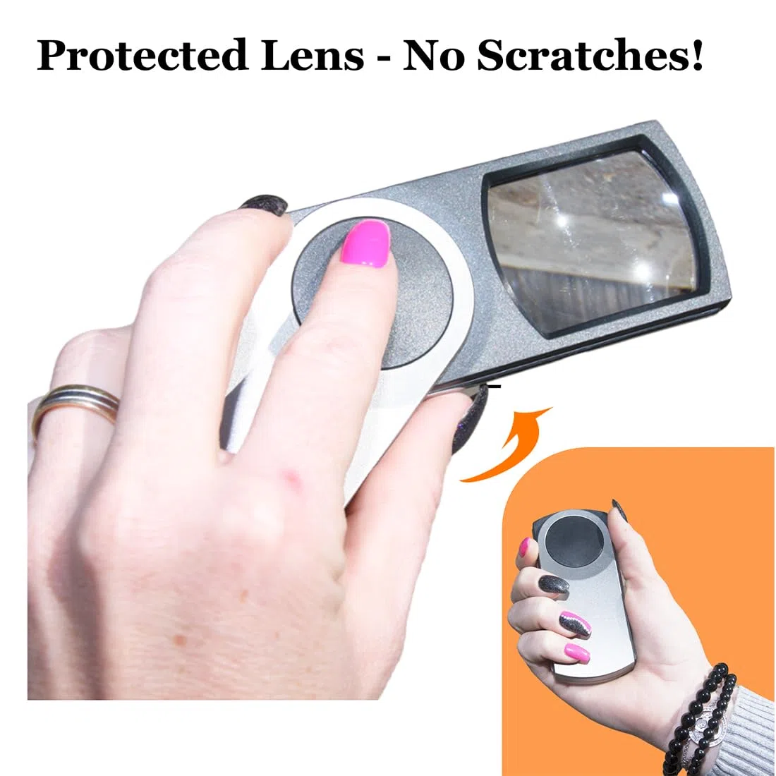 EasY Magnifier Małe okulary powiększające do czytania 3,0 x ze światłem LED; podświetlane kwadratowe szkło lupowe; mocna lupa rzemieślnicza dla osób starszych prezent